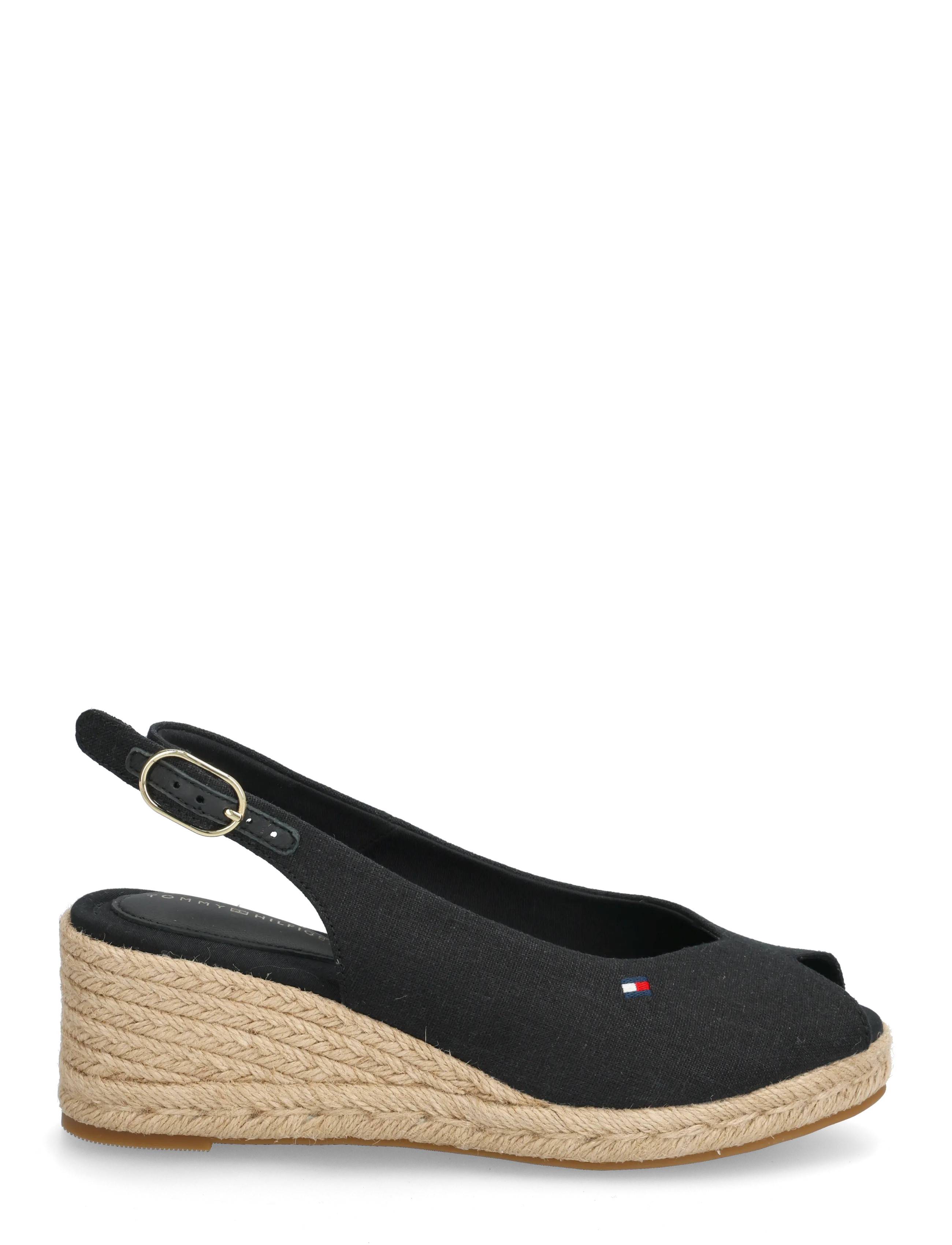 Tommy Hilfiger - MID WEDGE ESPAD SLINGBACK - espadrilles mit absatz - black - 1