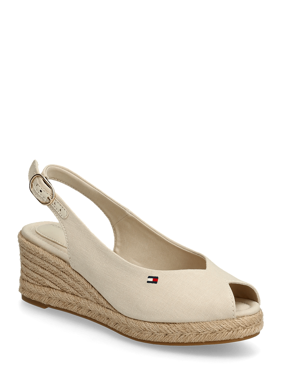 Tommy Hilfiger - MID WEDGE ESPAD SLINGBACK - espadrillur með hæl - classic beige - 0