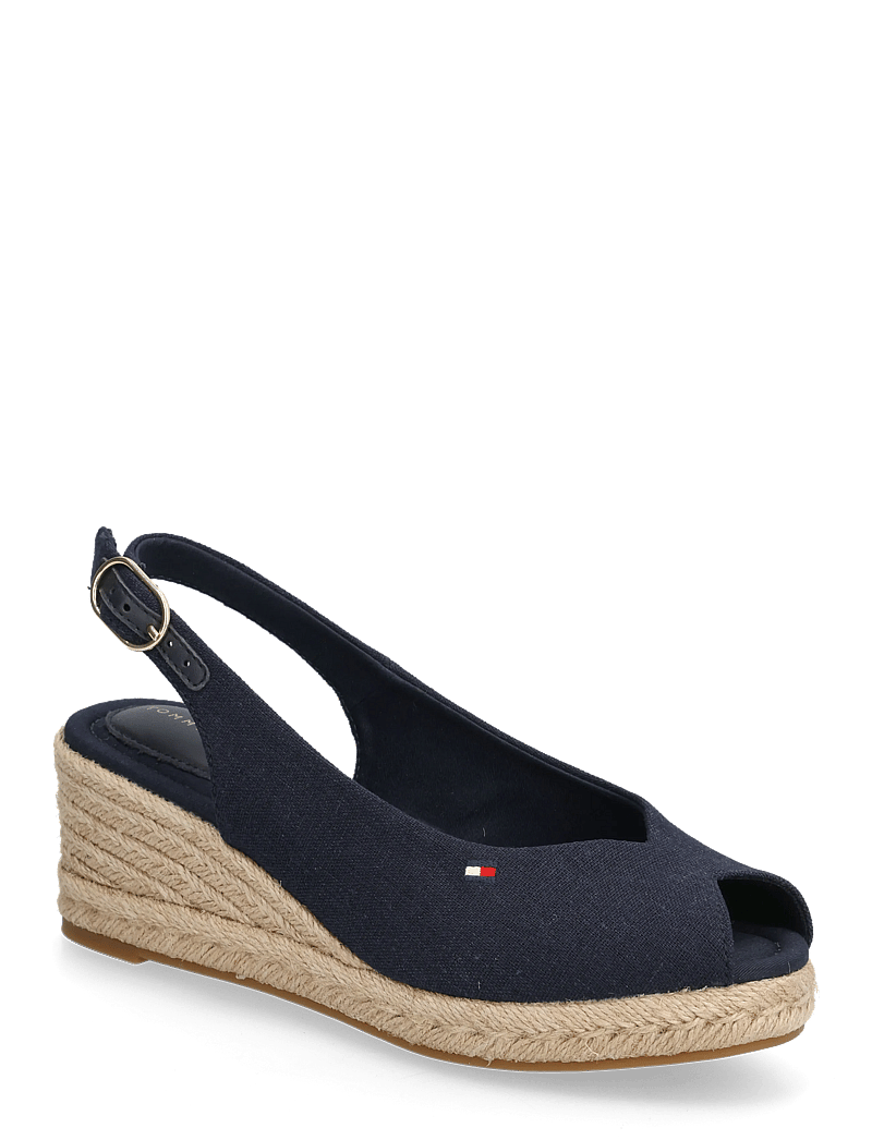 Tommy Hilfiger - MID WEDGE ESPAD SLINGBACK - espadrilles mit absatz - space blue - 0