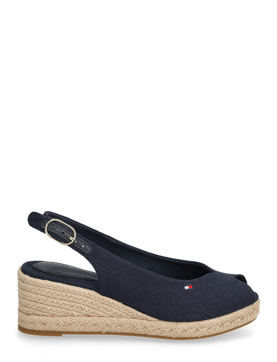 Tommy Hilfiger - MID WEDGE ESPAD SLINGBACK - espadrilles met sleehak - space blue - 1
