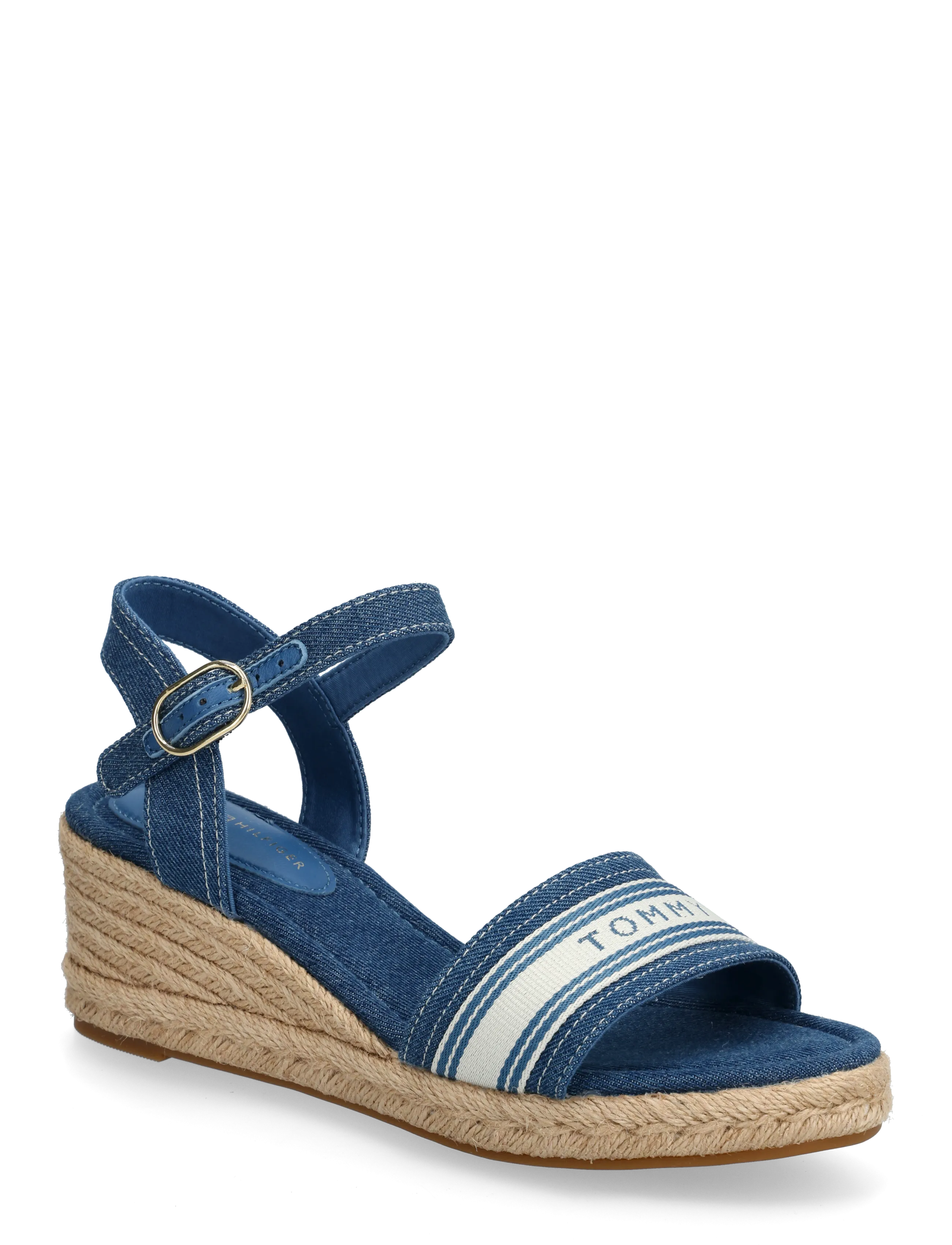 Tommy Hilfiger MID WEDGE ESPAD WEBBING - Espadrilles - DENIM / blue