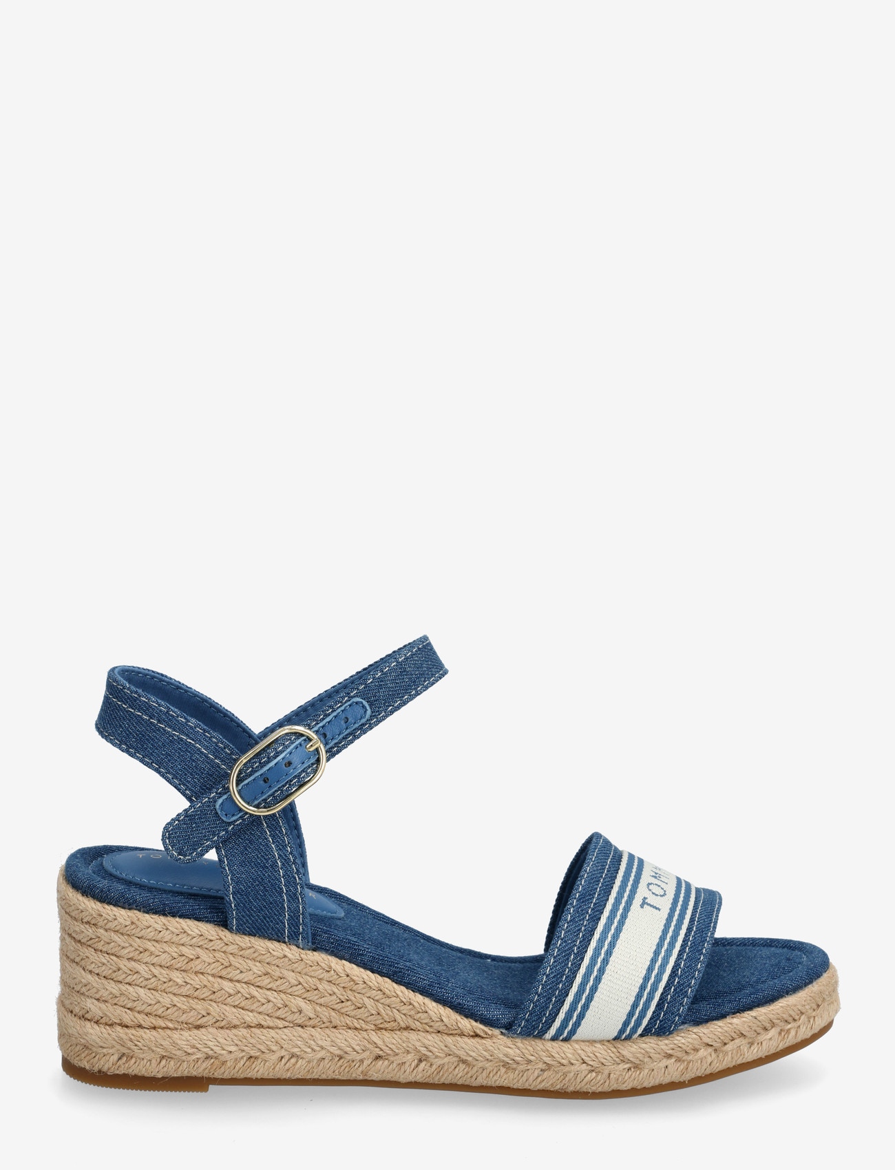 Tommy Hilfiger - MID WEDGE ESPAD WEBBING - højhælede espadrillos - denim - 1