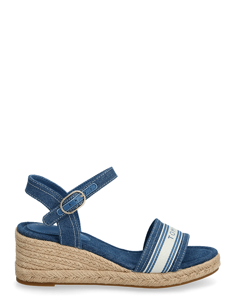 Tommy Hilfiger - MID WEDGE ESPAD WEBBING - espadrilles mit absatz - denim - 1