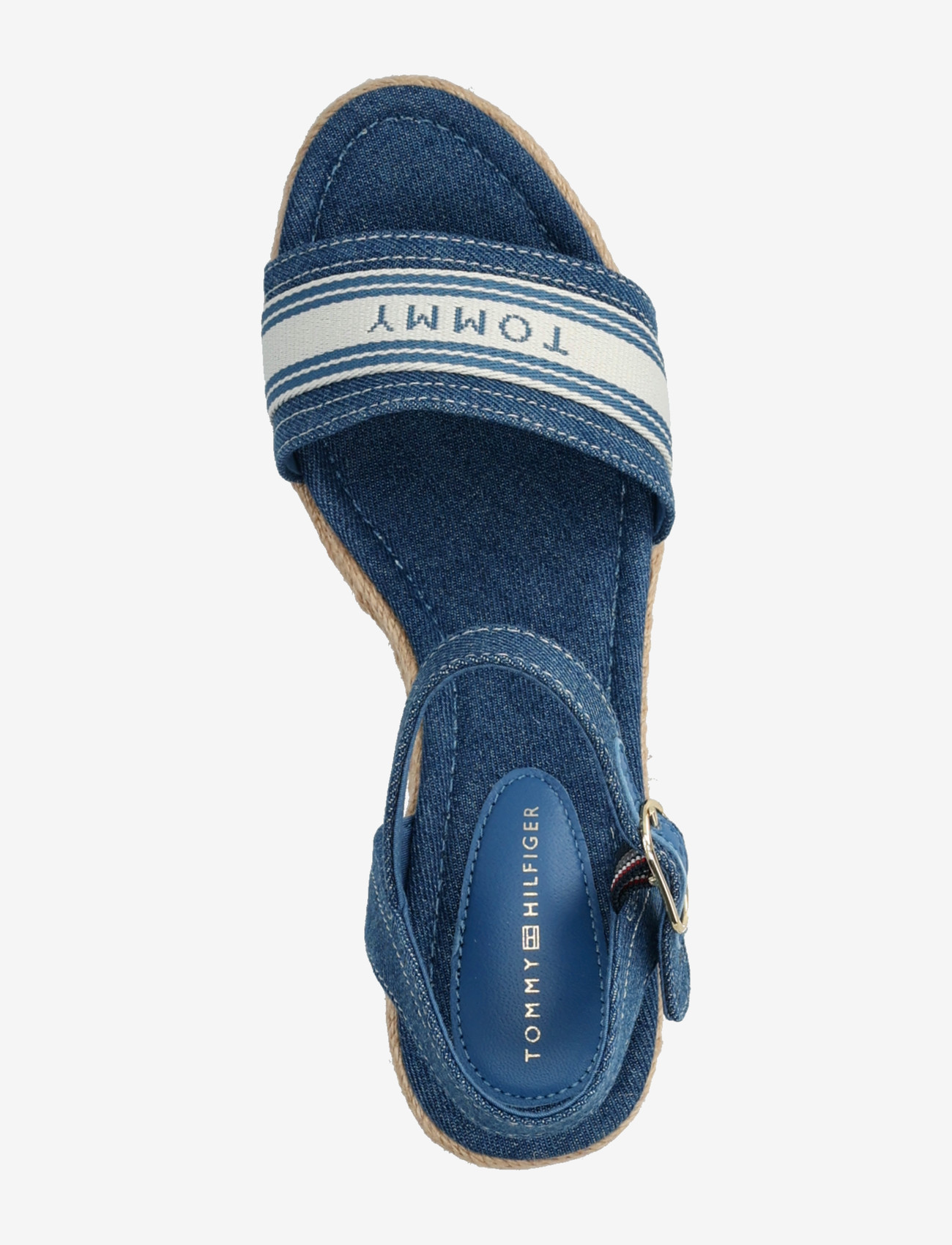 Tommy Hilfiger - MID WEDGE ESPAD WEBBING - højhælede espadrillos - denim - 3