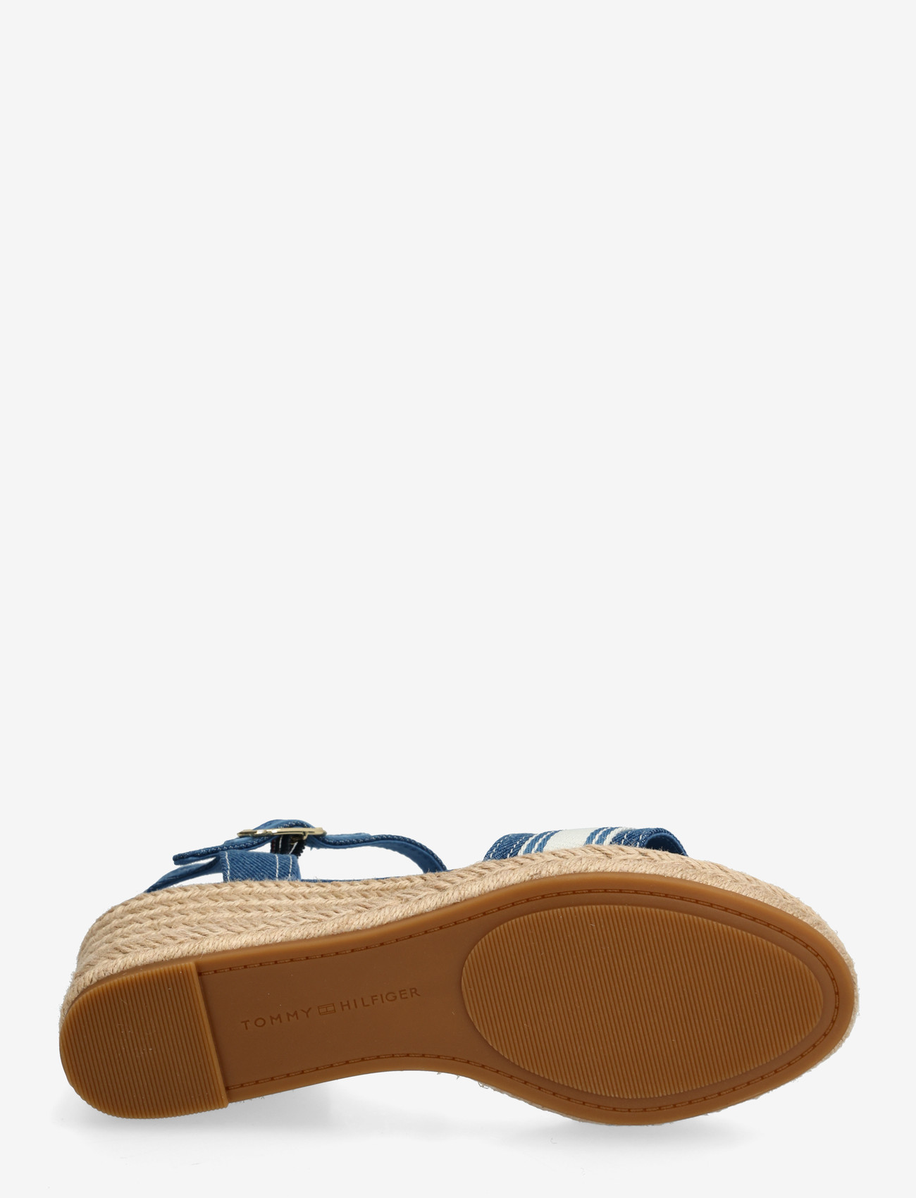 Tommy Hilfiger - MID WEDGE ESPAD WEBBING - højhælede espadrillos - denim - 4