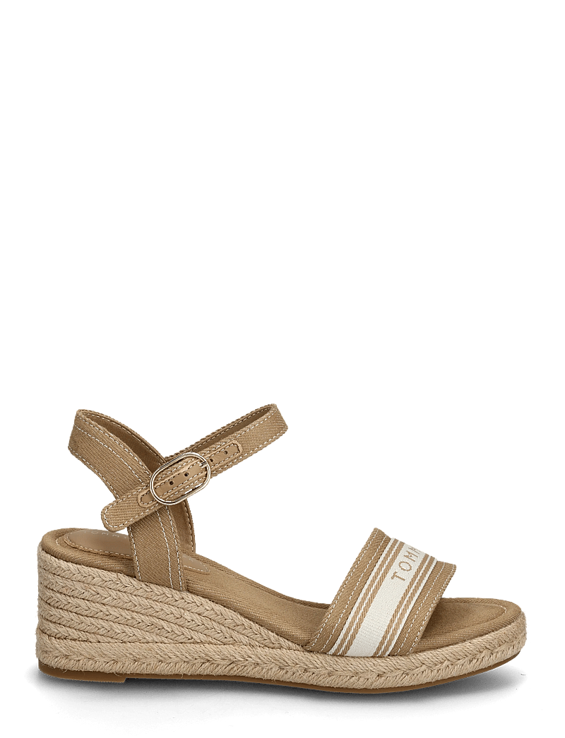 Tommy Hilfiger - MID WEDGE ESPAD WEBBING - espadrilles mit absatz - safari canvas - 1