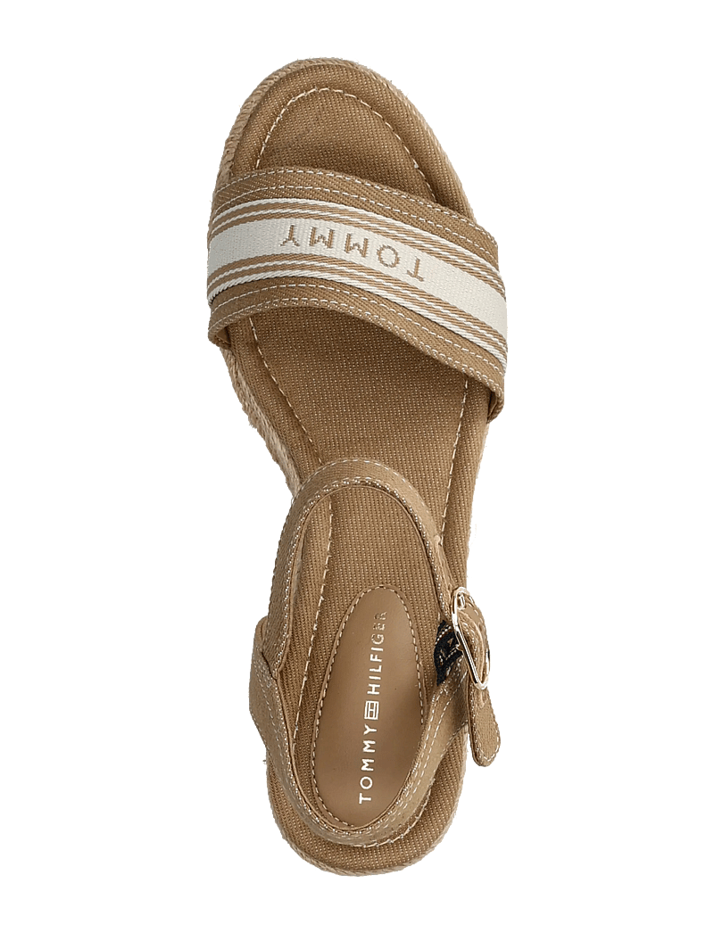 Tommy Hilfiger - MID WEDGE ESPAD WEBBING - espadrilles mit absatz - safari canvas - 3