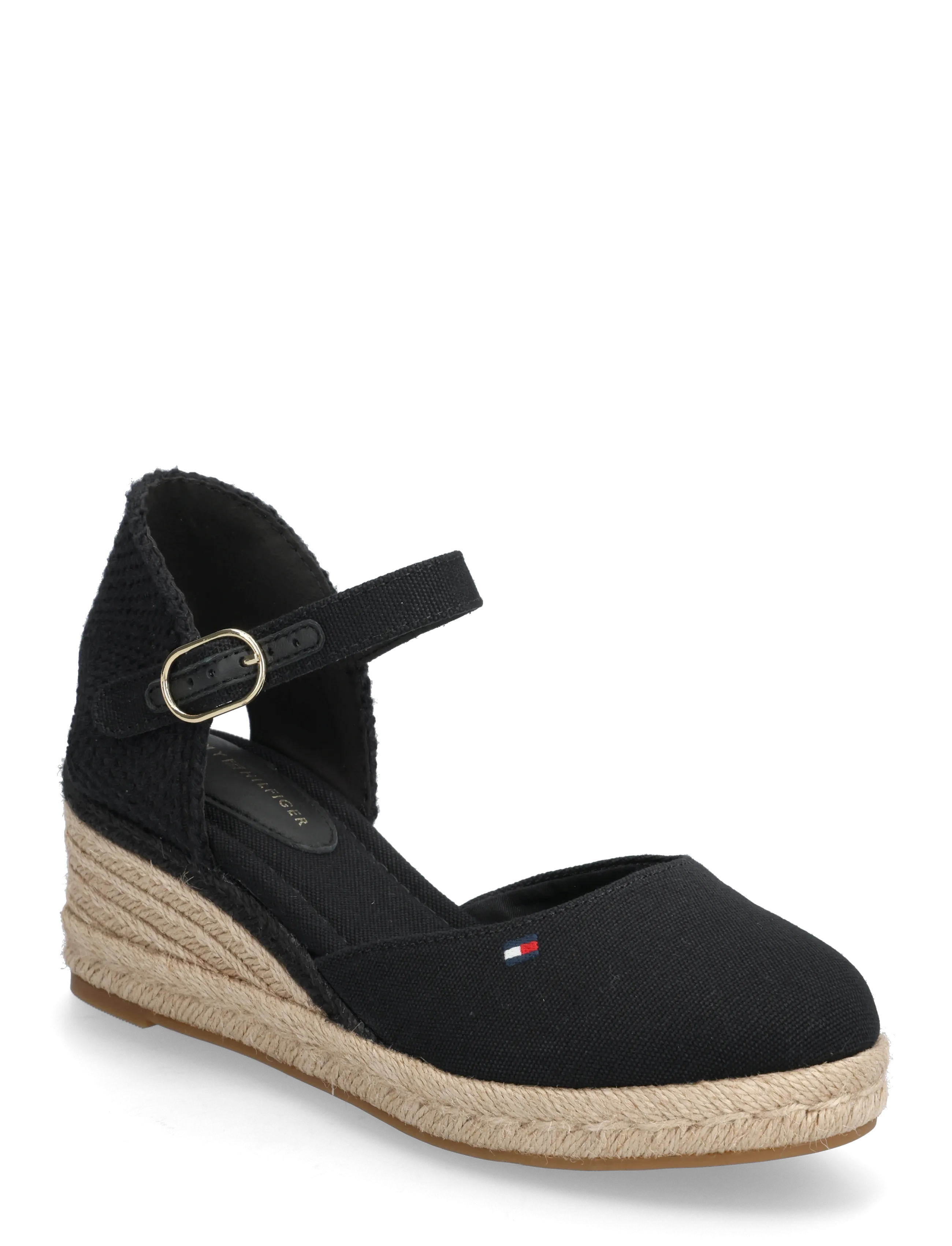 Tommy Hilfiger MID WEDGE ESPAD CLOSED TOE - Absatzschuhe - BLACK / black