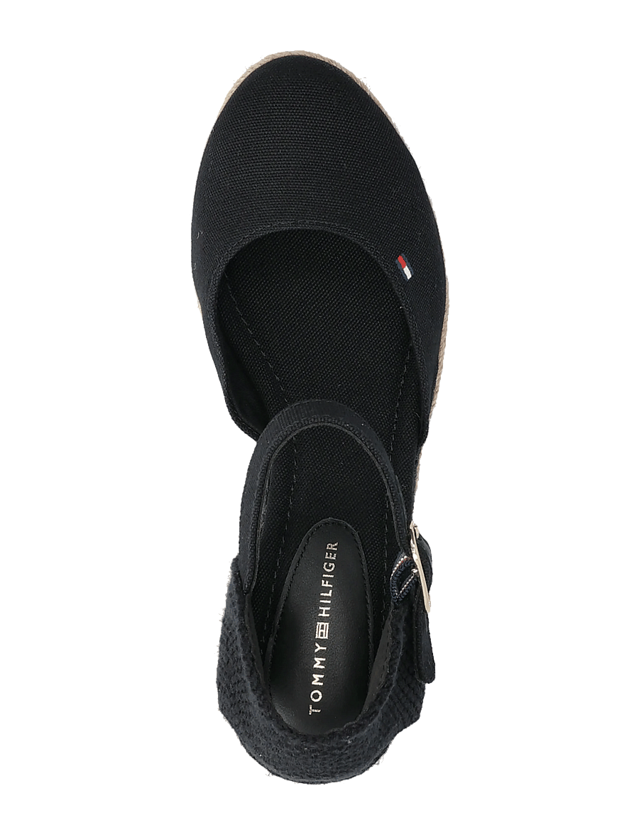 Tommy Hilfiger - MID WEDGE ESPAD CLOSED TOE - højhælede espadrillos - black - 3
