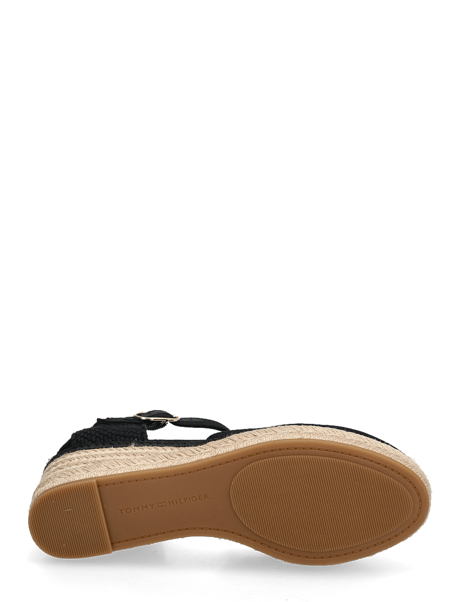 Tommy Hilfiger - MID WEDGE ESPAD CLOSED TOE - højhælede espadrillos - black - 4
