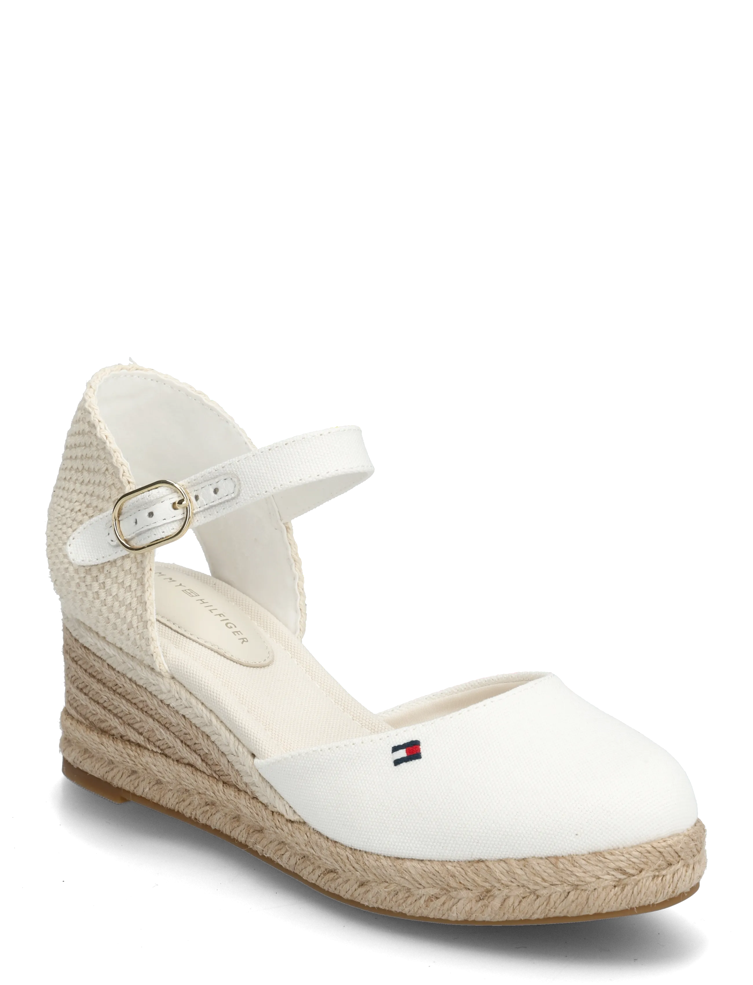 Tommy Hilfiger MID WEDGE ESPAD CLOSED TOE - Absatzschuhe - ECRU / white
