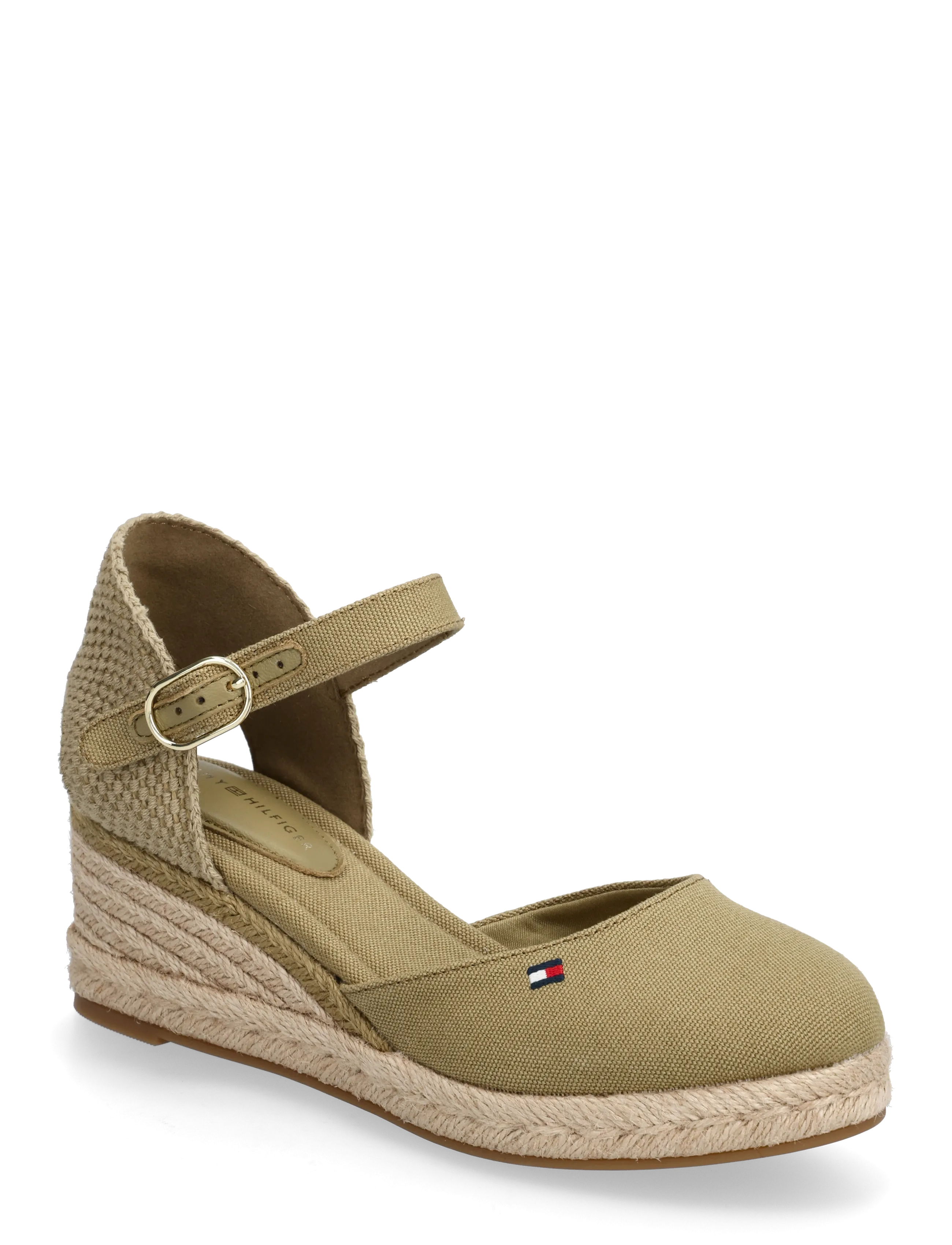 Tommy Hilfiger MID WEDGE ESPAD CLOSED TOE - Beliebte Marken - MUSTARD CLAY / khaki/green