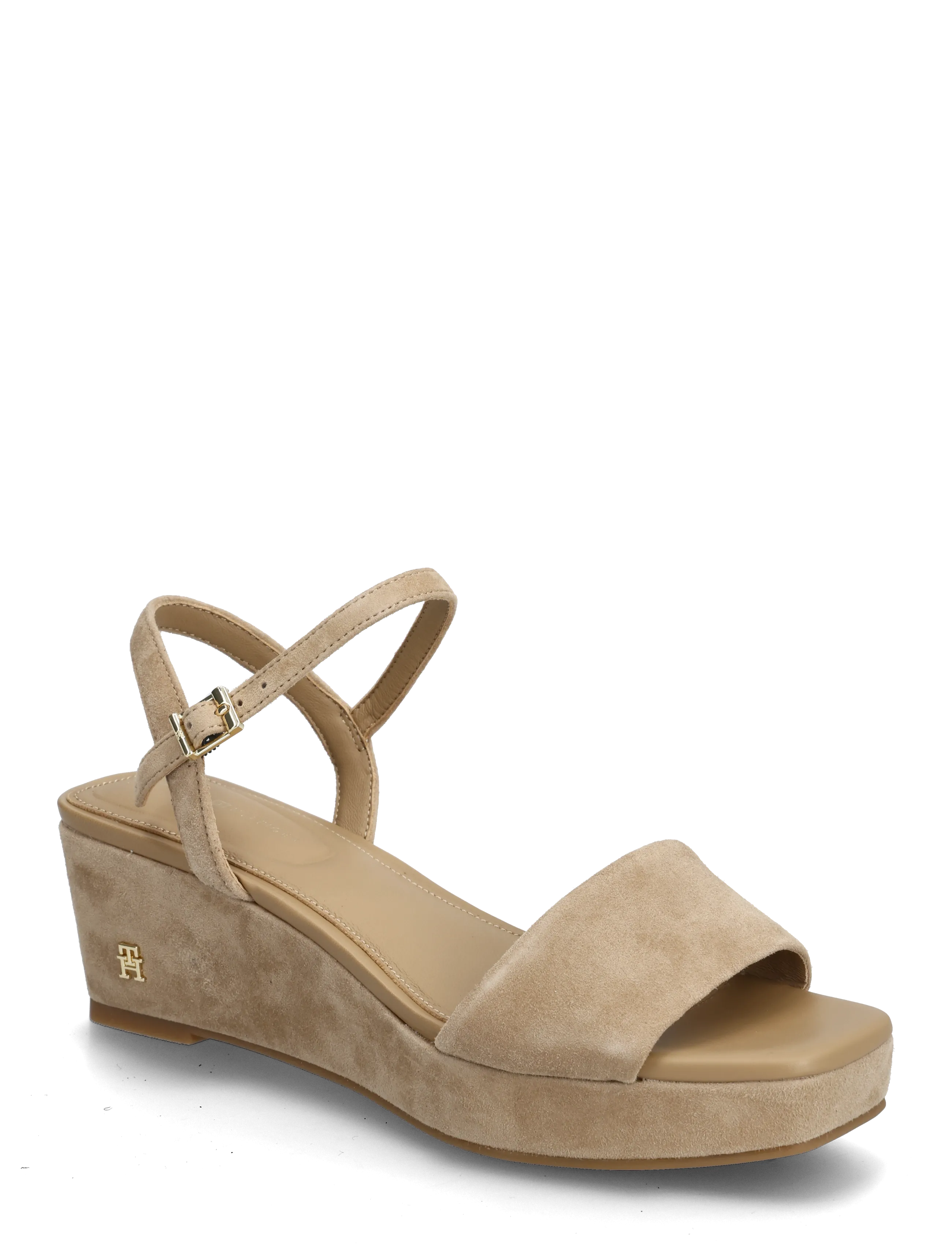 SUEDE WRAPPED MID WEDGE - SAFARI CANVAS