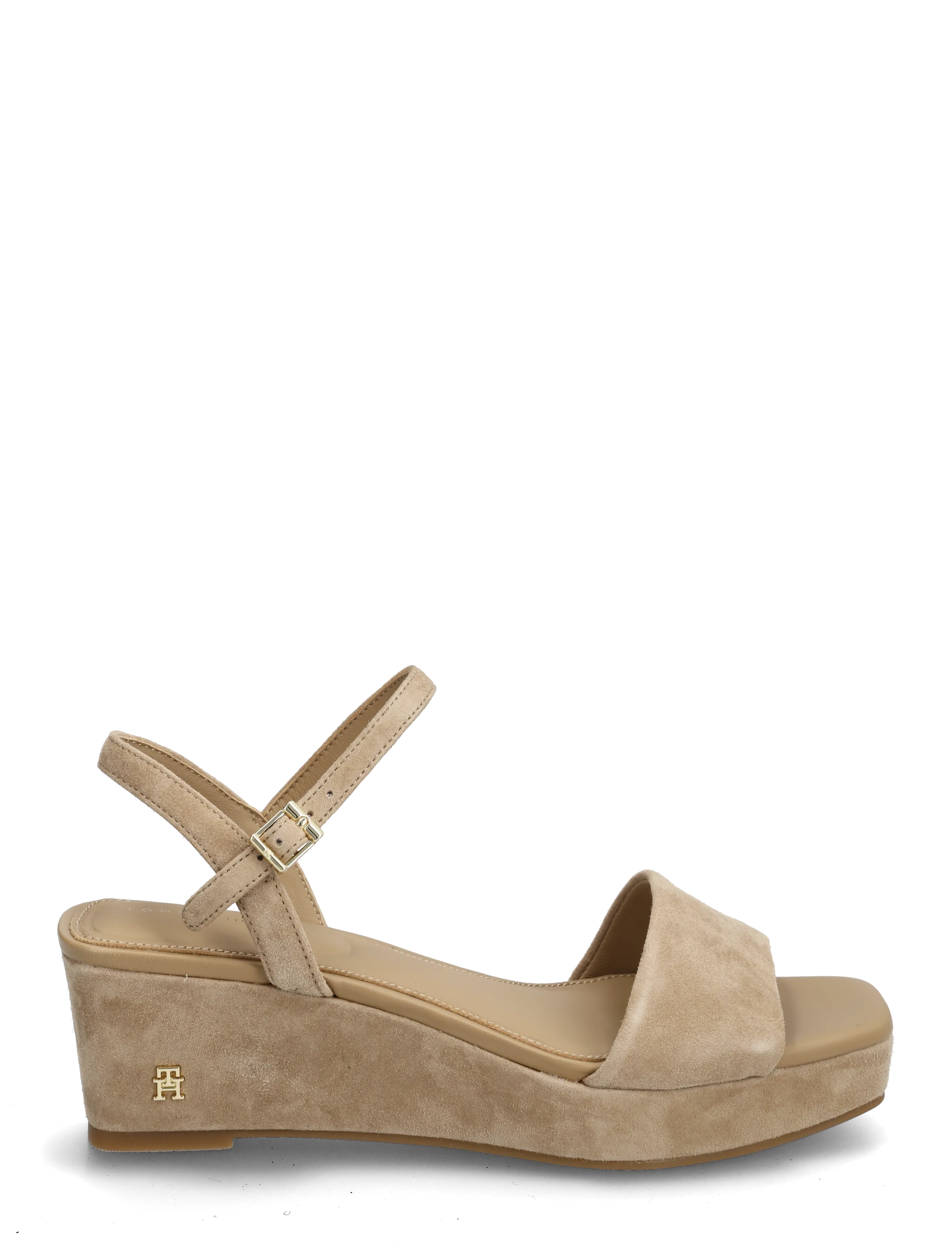 Tommy Hilfiger - SUEDE WRAPPED MID WEDGE - platformsandaler - safari canvas - 1