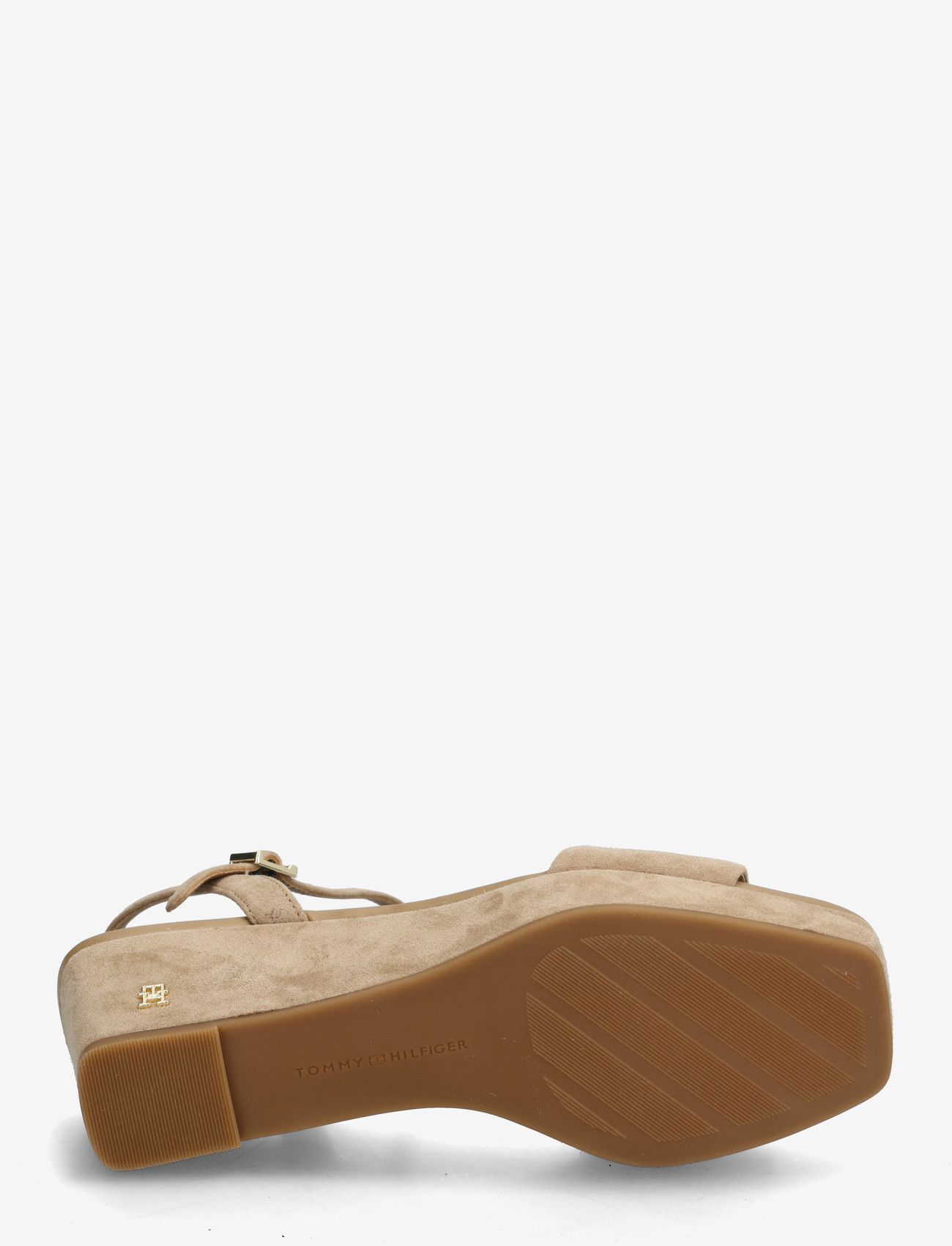Tommy Hilfiger - SUEDE WRAPPED MID WEDGE - platåsandaler - safari canvas - 4