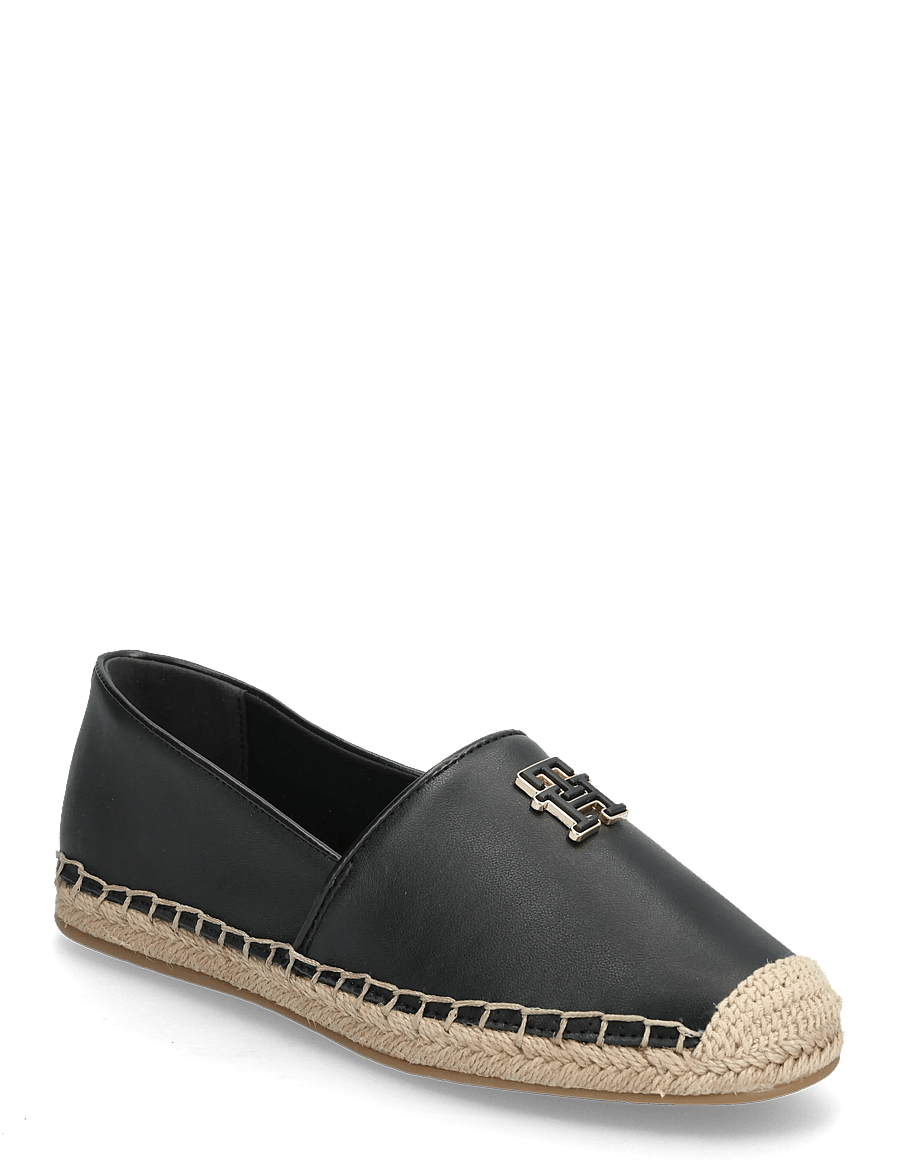 Tommy Hilfiger - TH LOGO LEATHER ESPADRILLE - espadrilles - black - 0