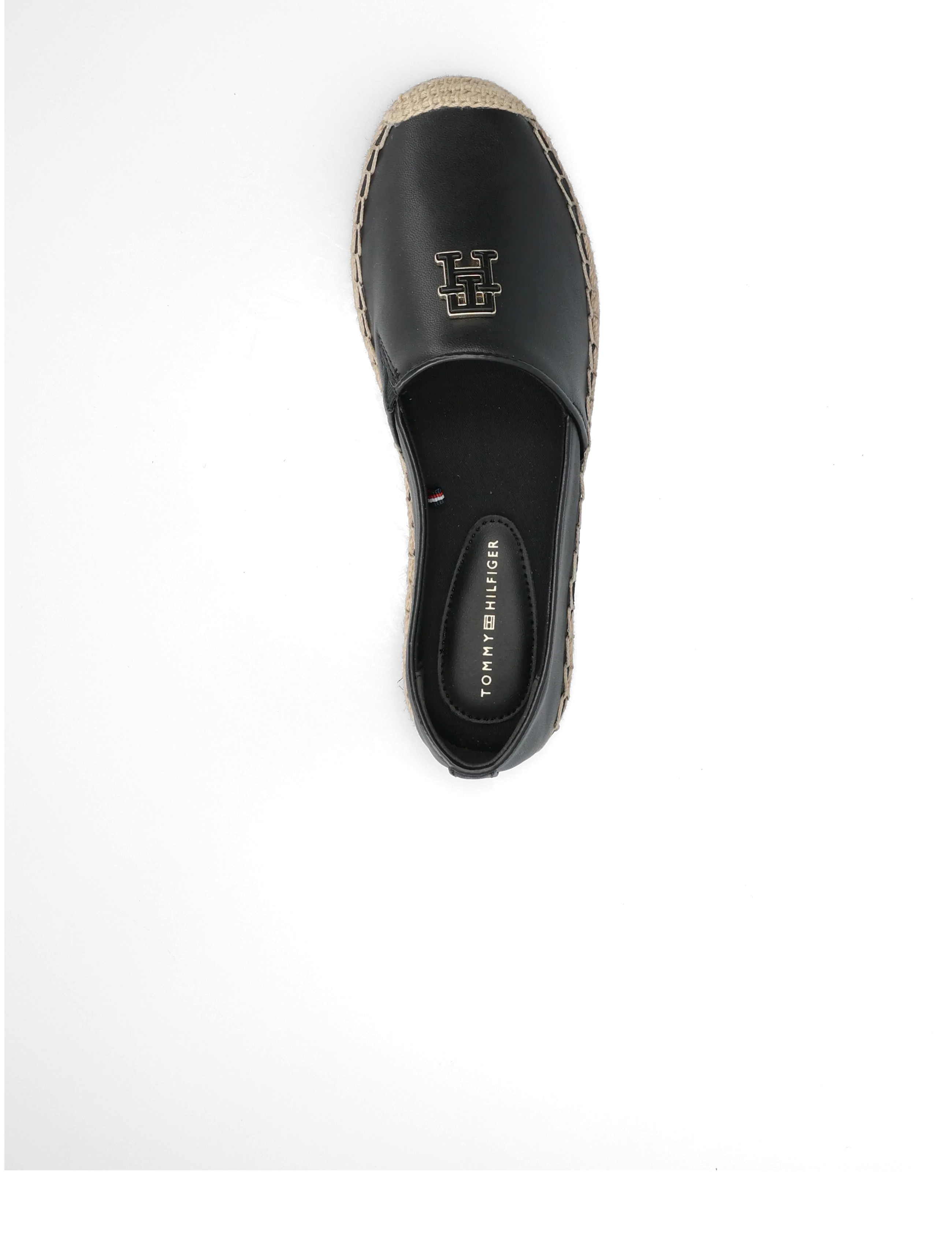 Tommy Hilfiger - TH LOGO LEATHER ESPADRILLE - espadrillur - black - 3