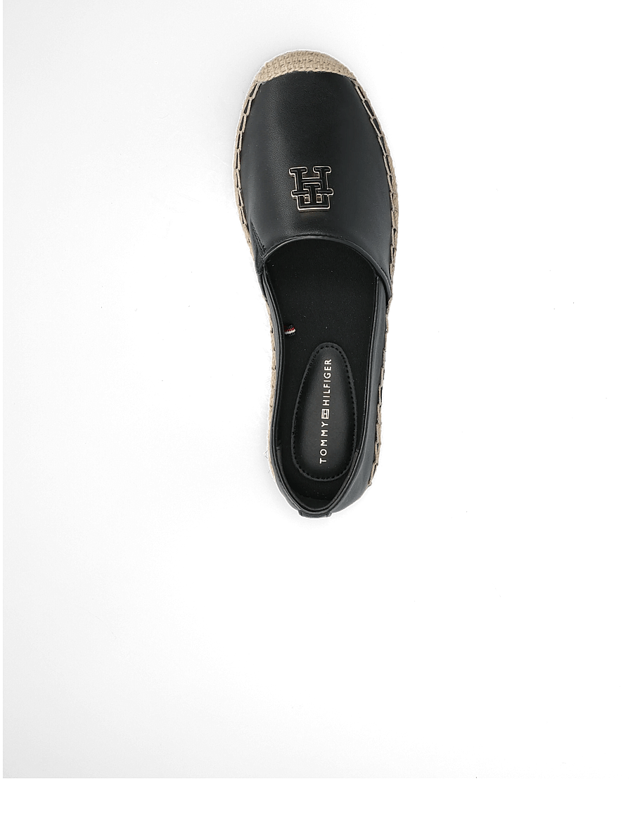 Tommy Hilfiger - TH LOGO LEATHER ESPADRILLE - espadrilles - black - 3