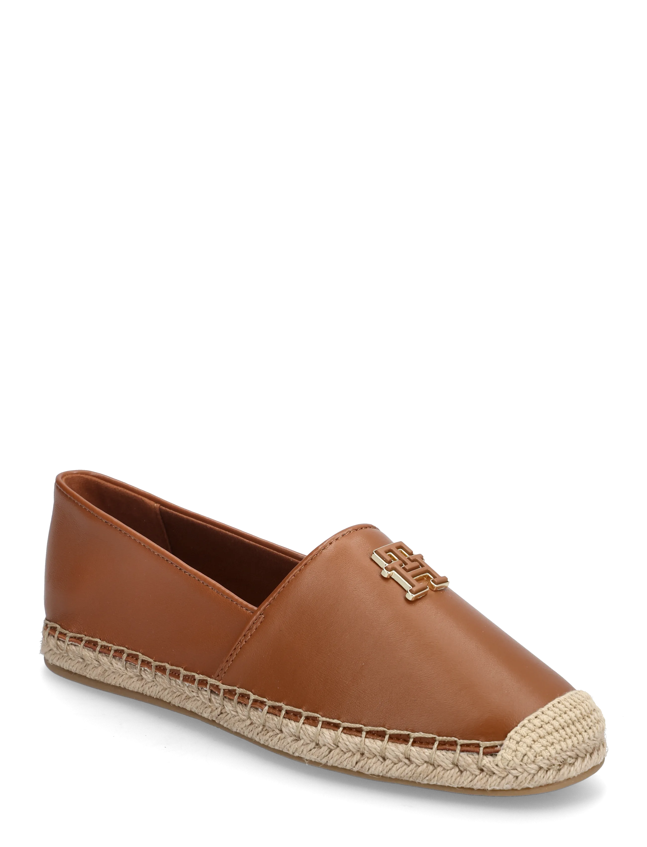 Tommy Hilfiger TH LOGO LEATHER ESPADRILLE - Espadrilles - WARM BRONZE / brown