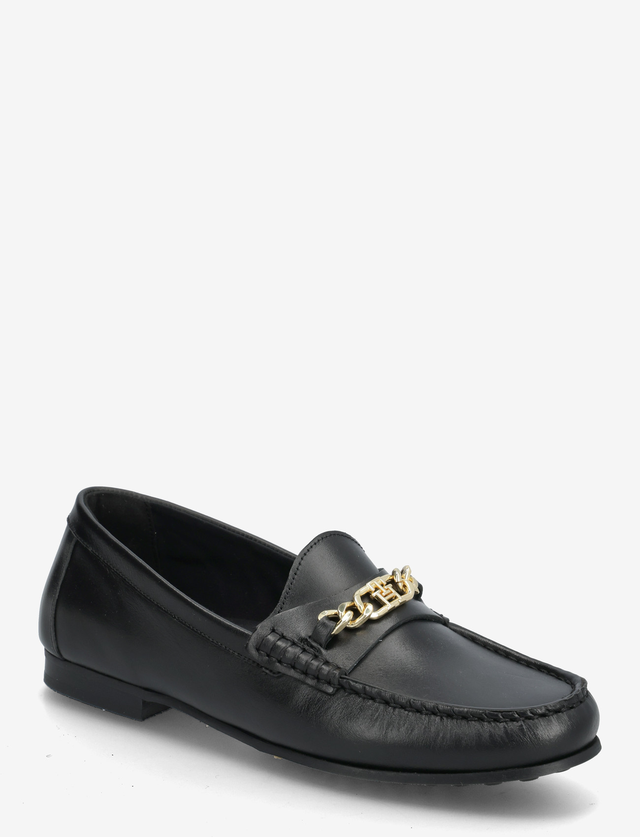 Tommy Hilfiger - TH CHAIN LEATHER LOAFER - speciella tillfällen - black - 0