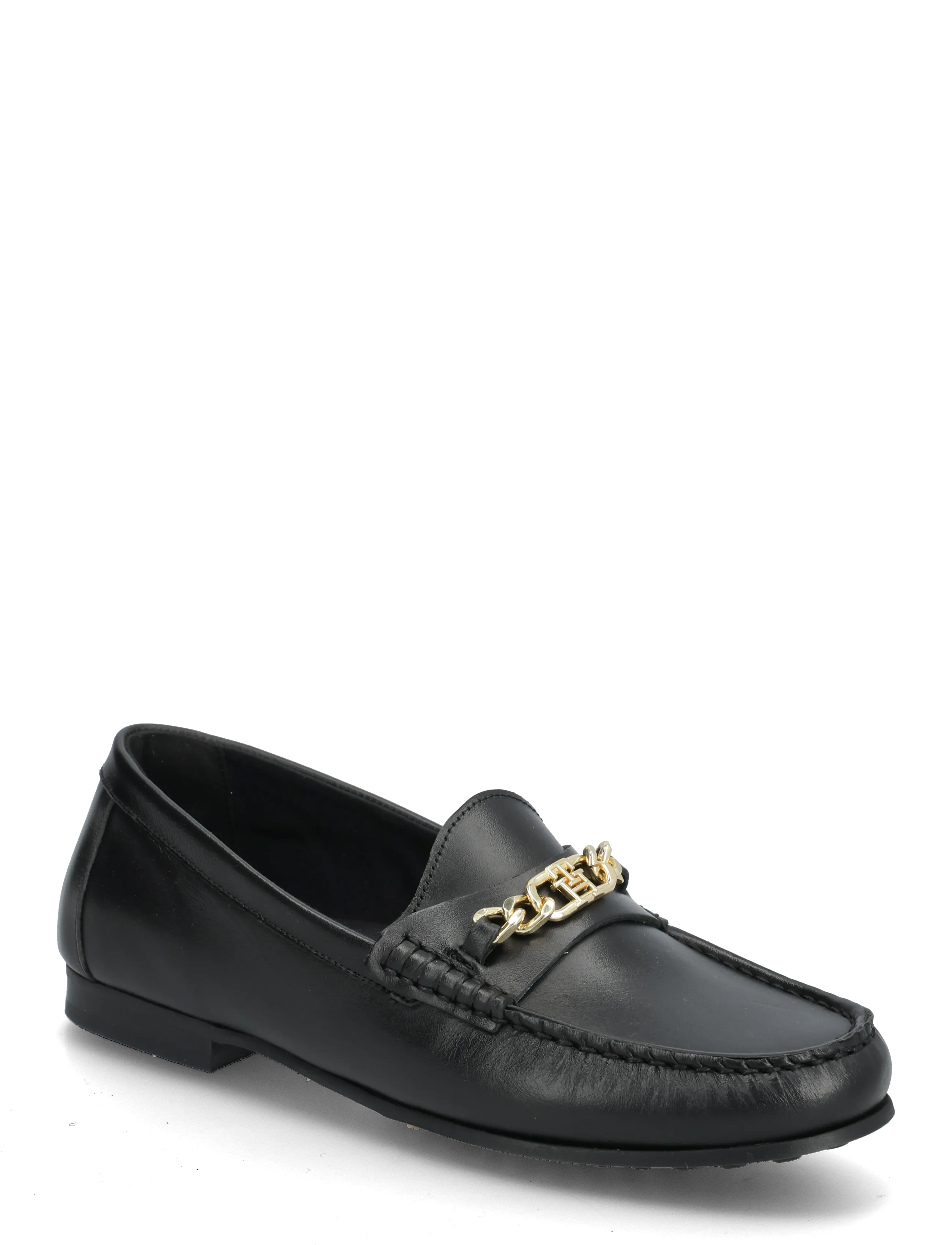 TH CHAIN LEATHER LOAFER - BLACK