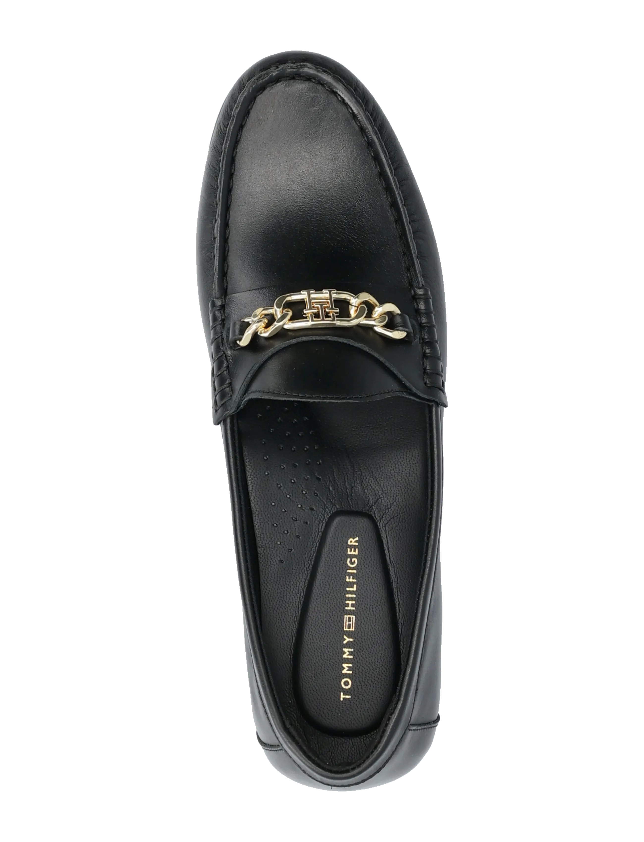 Tommy Hilfiger - TH CHAIN LEATHER LOAFER - mode trends - black - 3