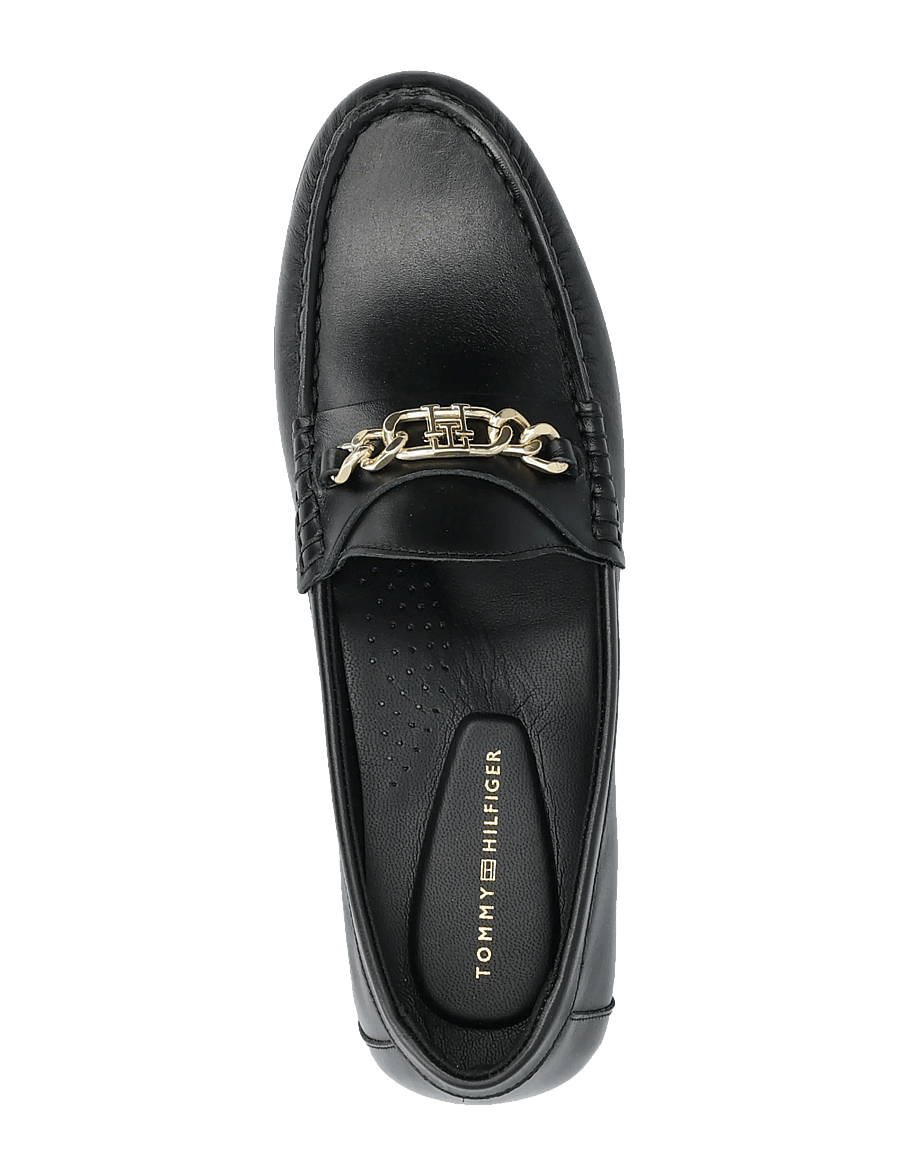Tommy Hilfiger - TH CHAIN LEATHER LOAFER - mode trends - black - 3