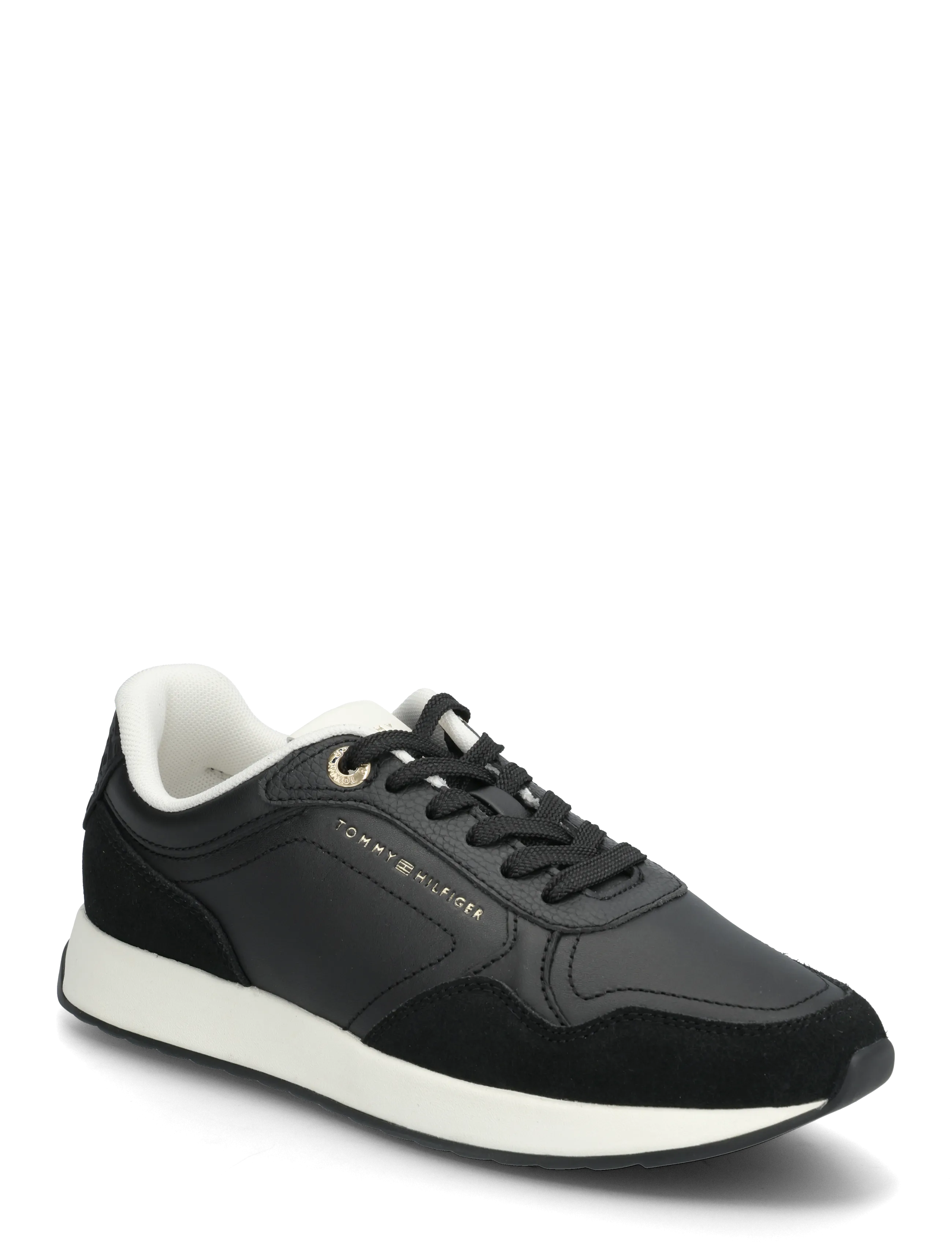 Tommy Hilfiger MONOGRAM MIX MATERIAL RUNNER - Sneakers - BLACK / black