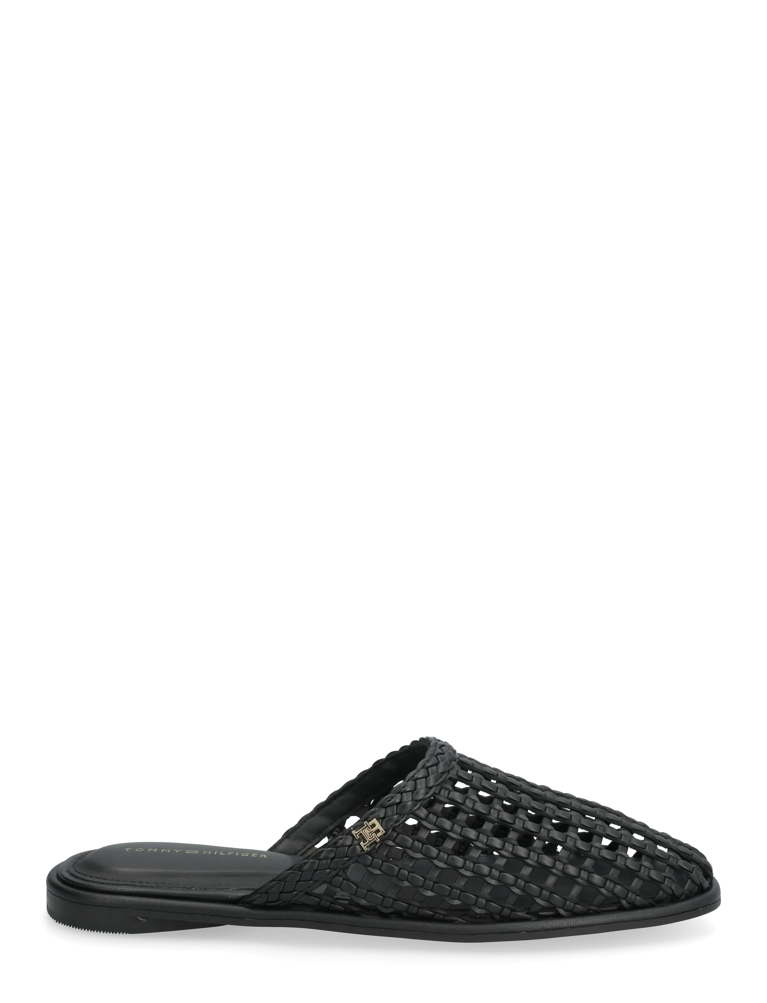 Tommy Hilfiger - HILFIGER LEATHER MIX FLAT MULE - flade mules - black - 1