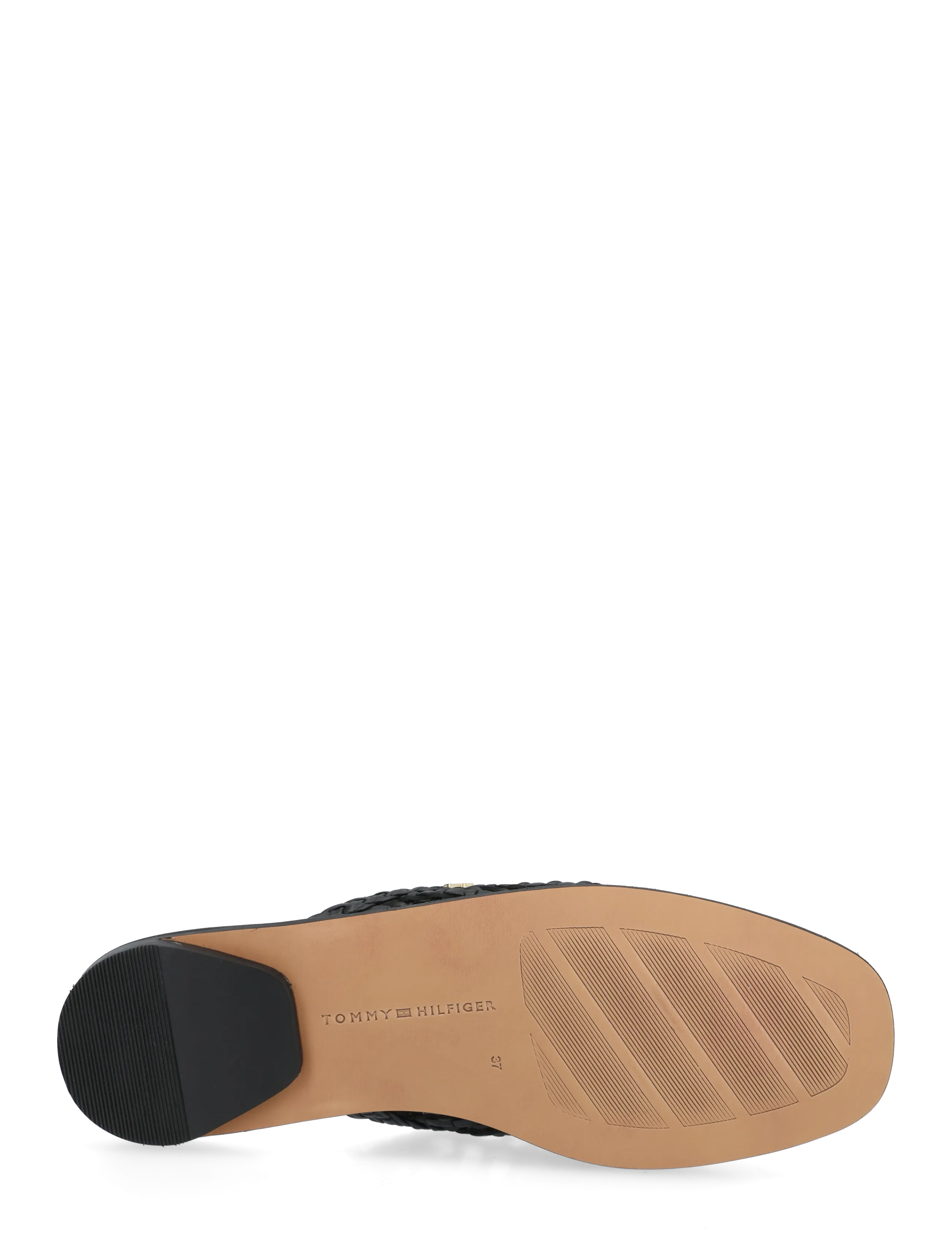 Tommy Hilfiger - HILFIGER LEATHER MIX FLAT MULE - flade mules - black - 4