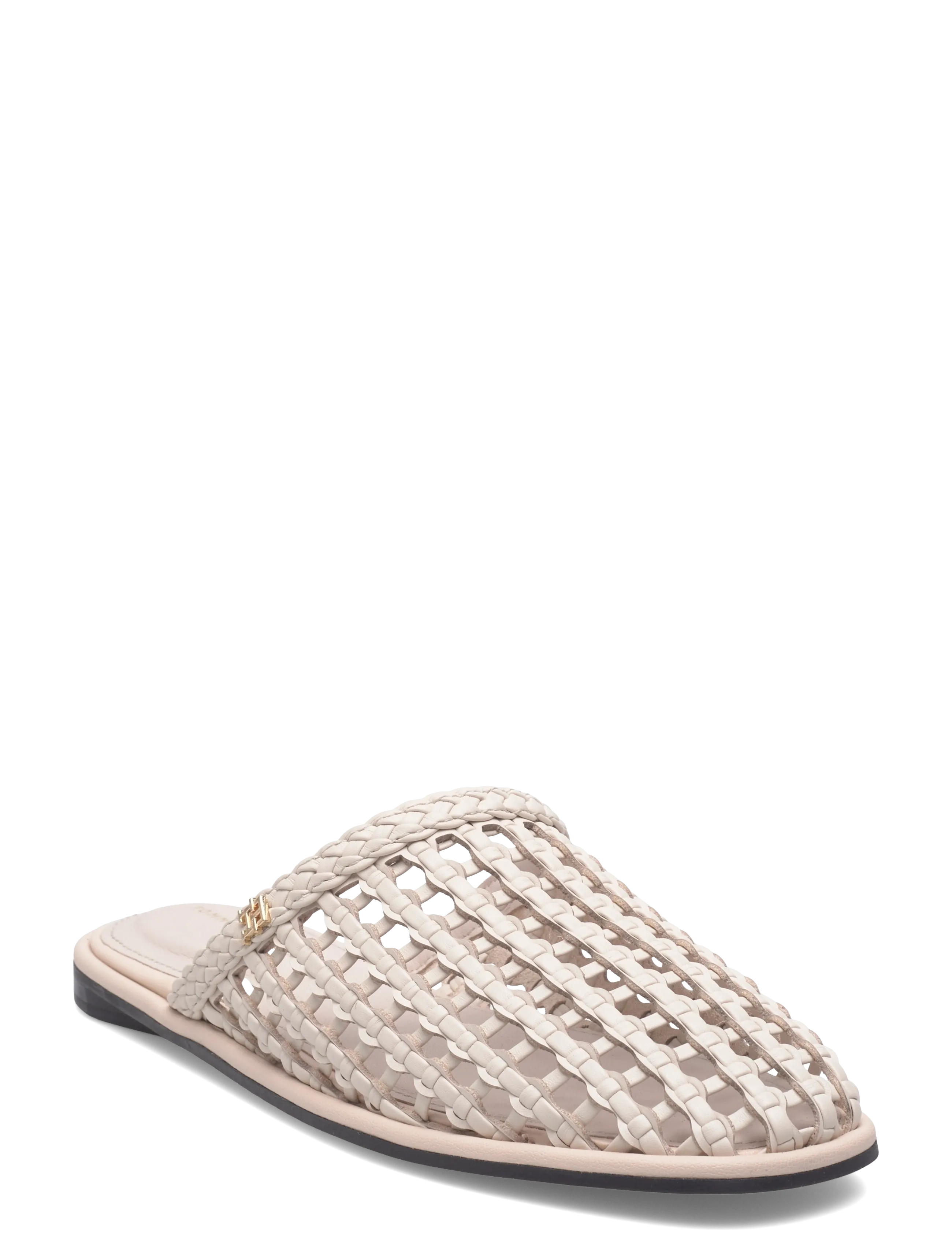 Tommy Hilfiger HILFIGER LEATHER MIX FLAT MULE - Tommy Hilfiger - SOFT CREAM / cream