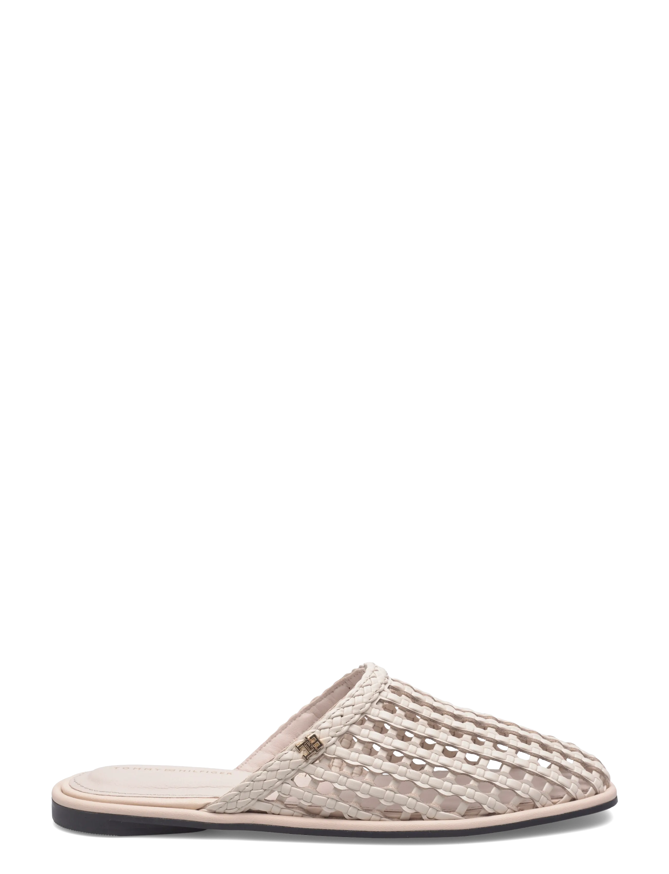 Tommy Hilfiger - HILFIGER LEATHER MIX FLAT MULE - flade mules - soft cream - 1