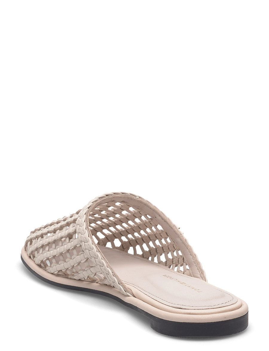 Tommy Hilfiger - HILFIGER LEATHER MIX FLAT MULE - flache pantoletten - soft cream - 2