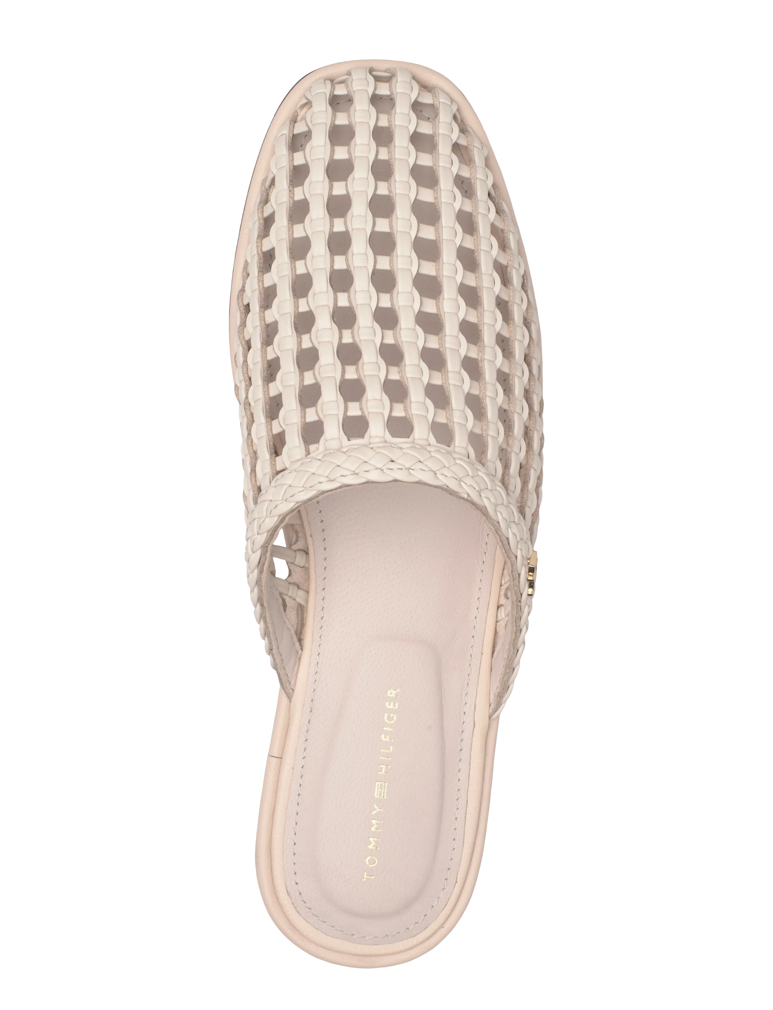 Tommy Hilfiger - HILFIGER LEATHER MIX FLAT MULE - flade mules - soft cream - 3