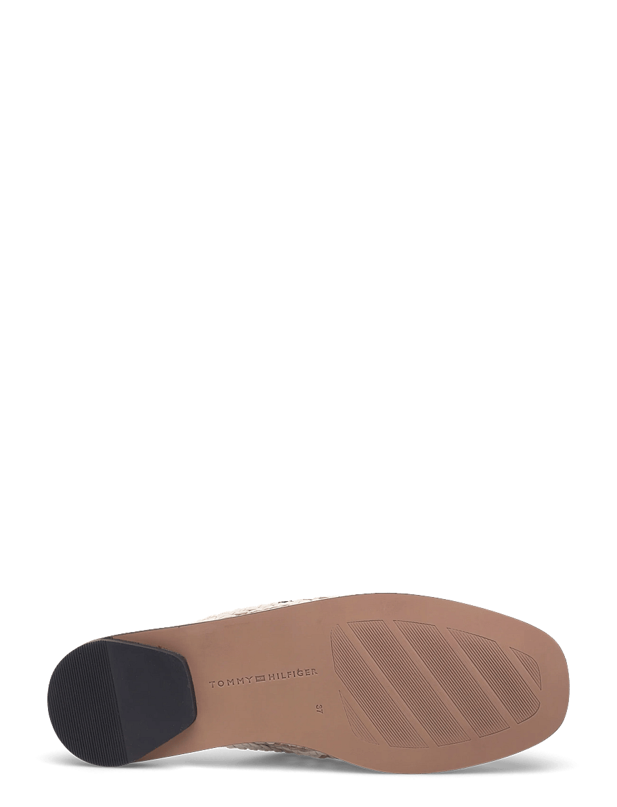 Tommy Hilfiger - HILFIGER LEATHER MIX FLAT MULE - flache pantoletten - soft cream - 4