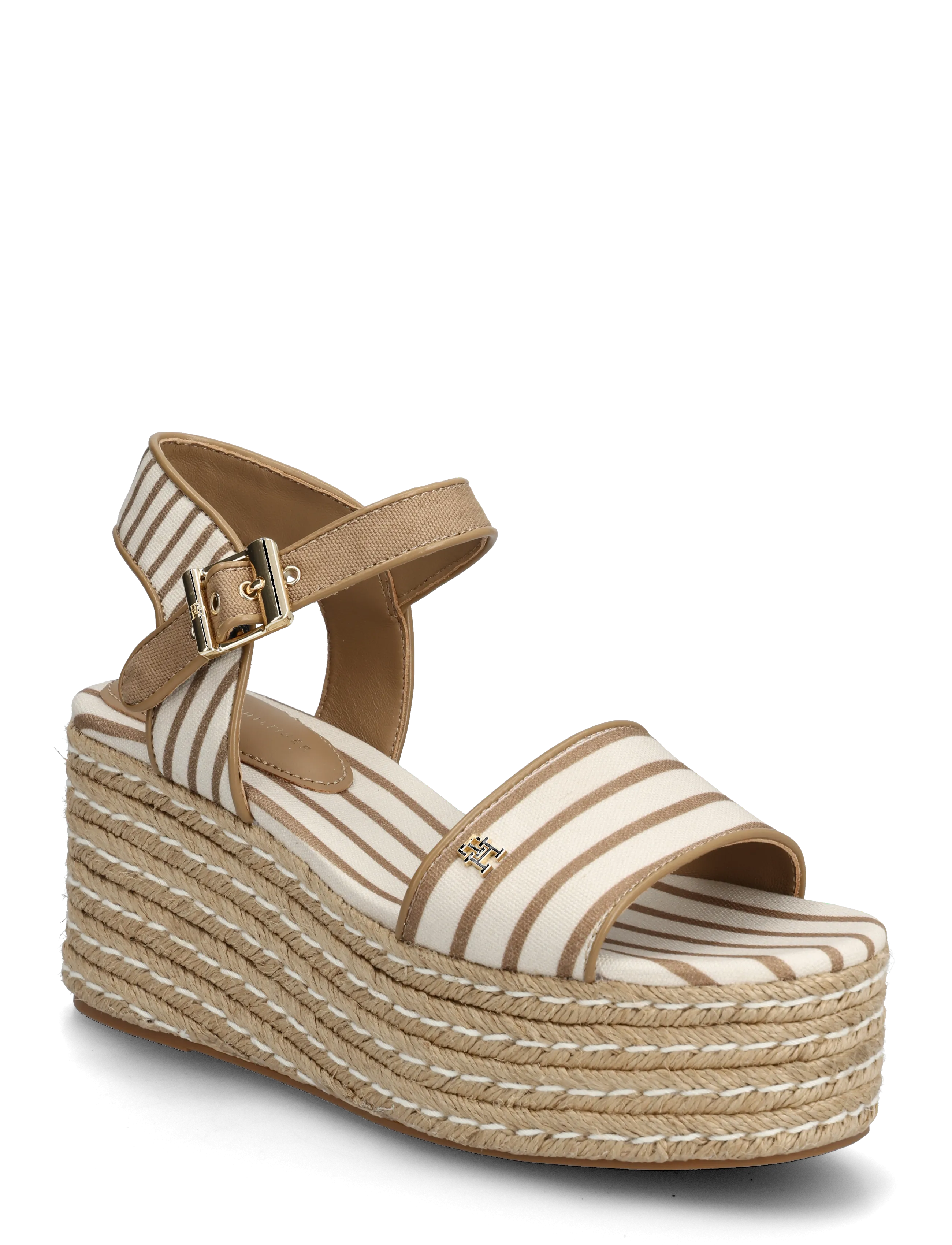Tommy Hilfiger PLATFORM WEDGE BRETON STRIPES - Espadrilles - SOFT CREAM / beige