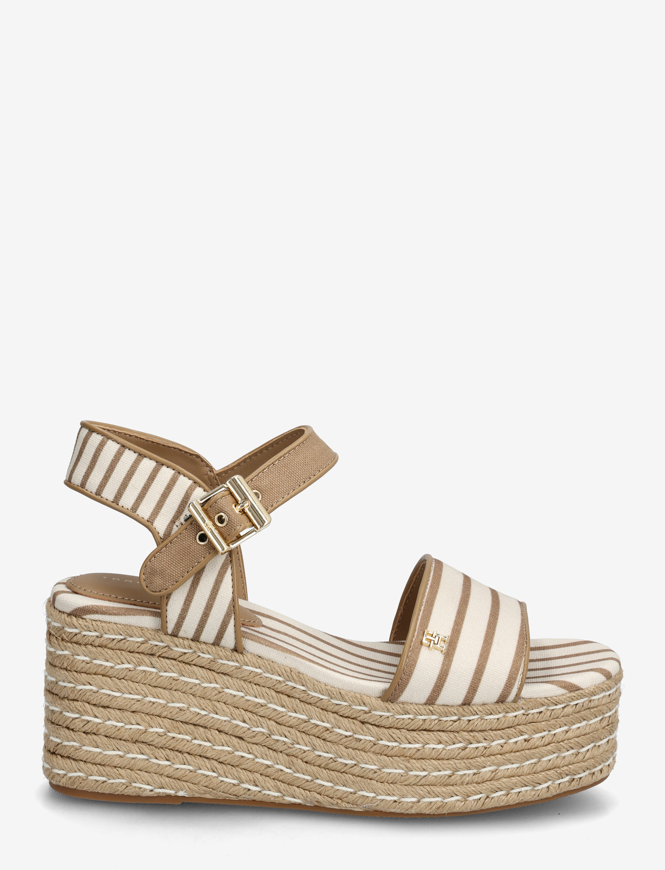 Tommy Hilfiger - PLATFORM WEDGE BRETON STRIPES - højhælede espadrillos - soft cream - 1