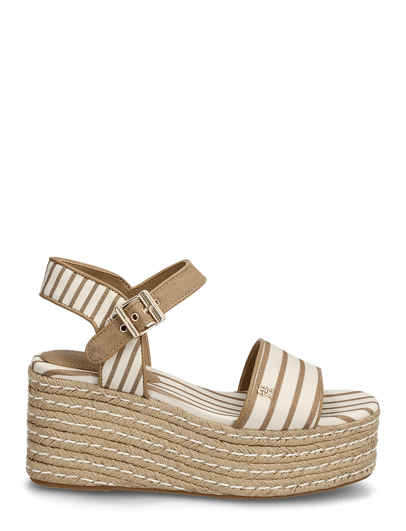 Tommy Hilfiger - PLATFORM WEDGE BRETON STRIPES - højhælede espadrillos - soft cream - 1
