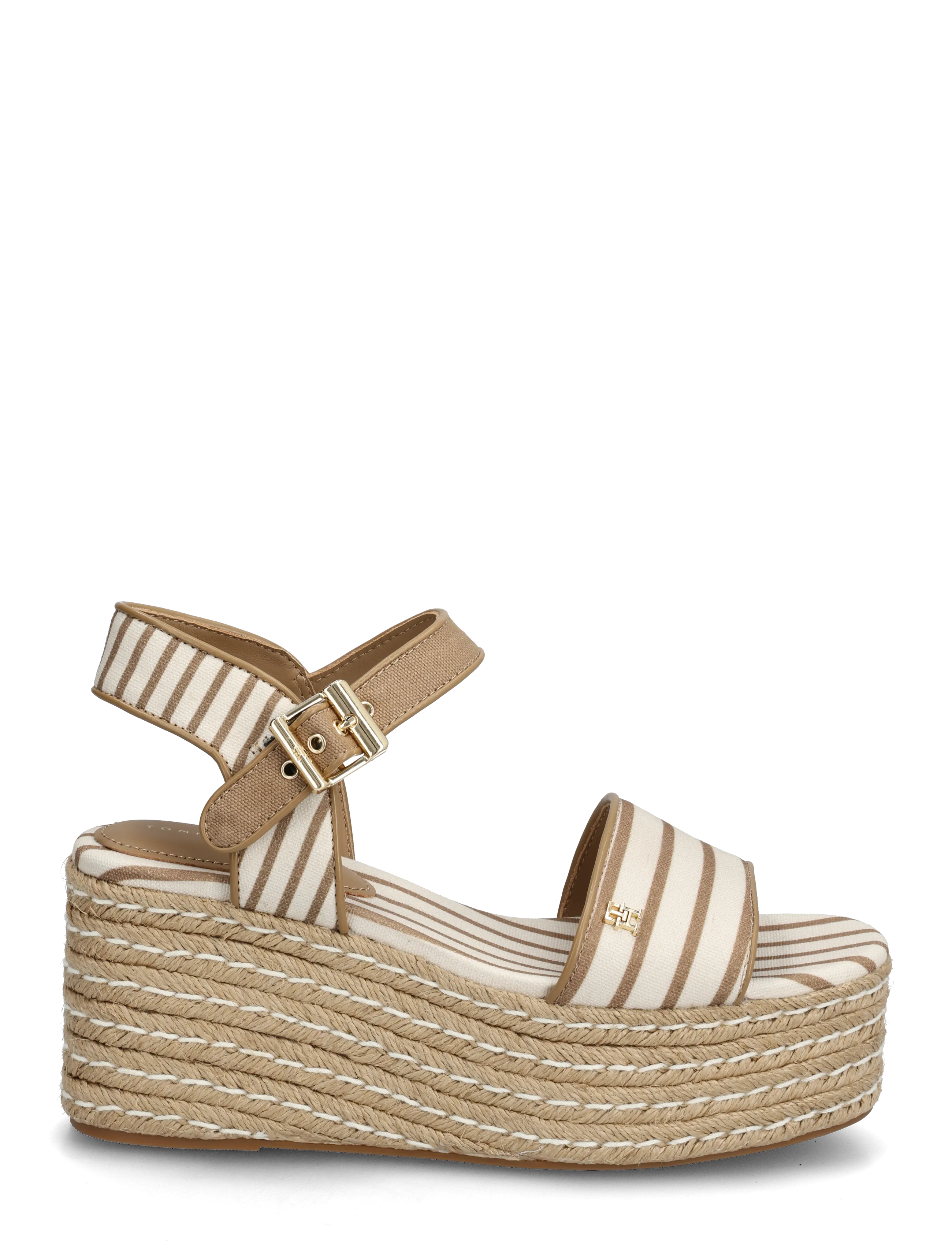 Tommy Hilfiger - PLATFORM WEDGE BRETON STRIPES - espadrilės ant platformos - soft cream - 1