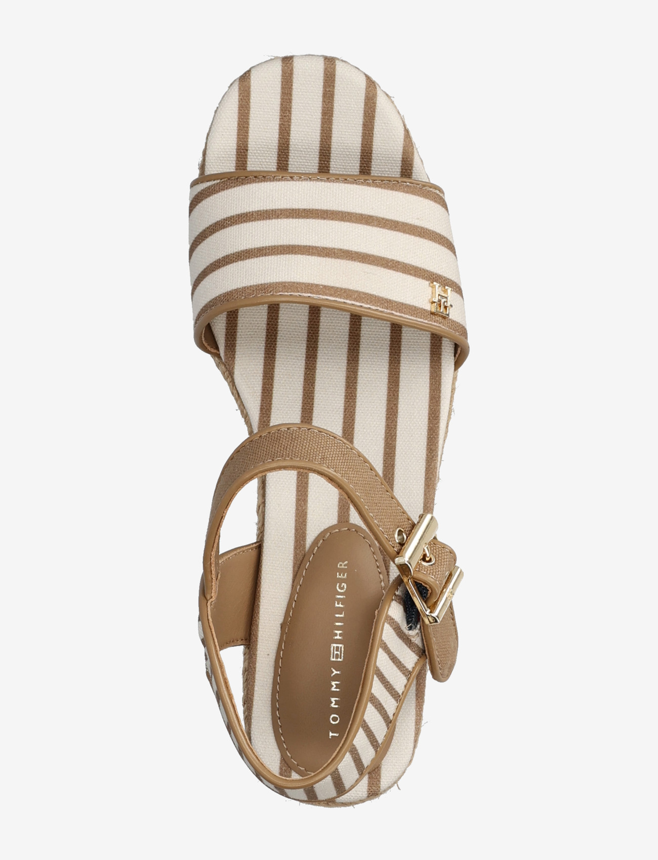 Tommy Hilfiger - PLATFORM WEDGE BRETON STRIPES - højhælede espadrillos - soft cream - 3