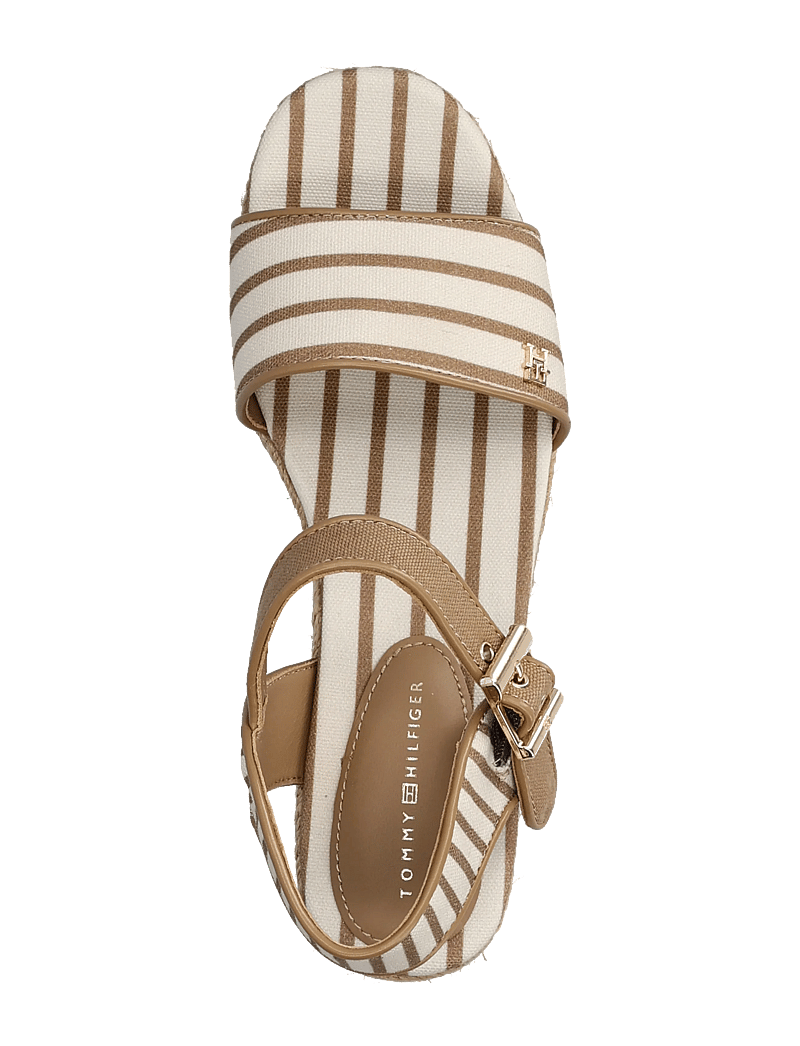 Tommy Hilfiger - PLATFORM WEDGE BRETON STRIPES - højhælede espadrillos - soft cream - 3