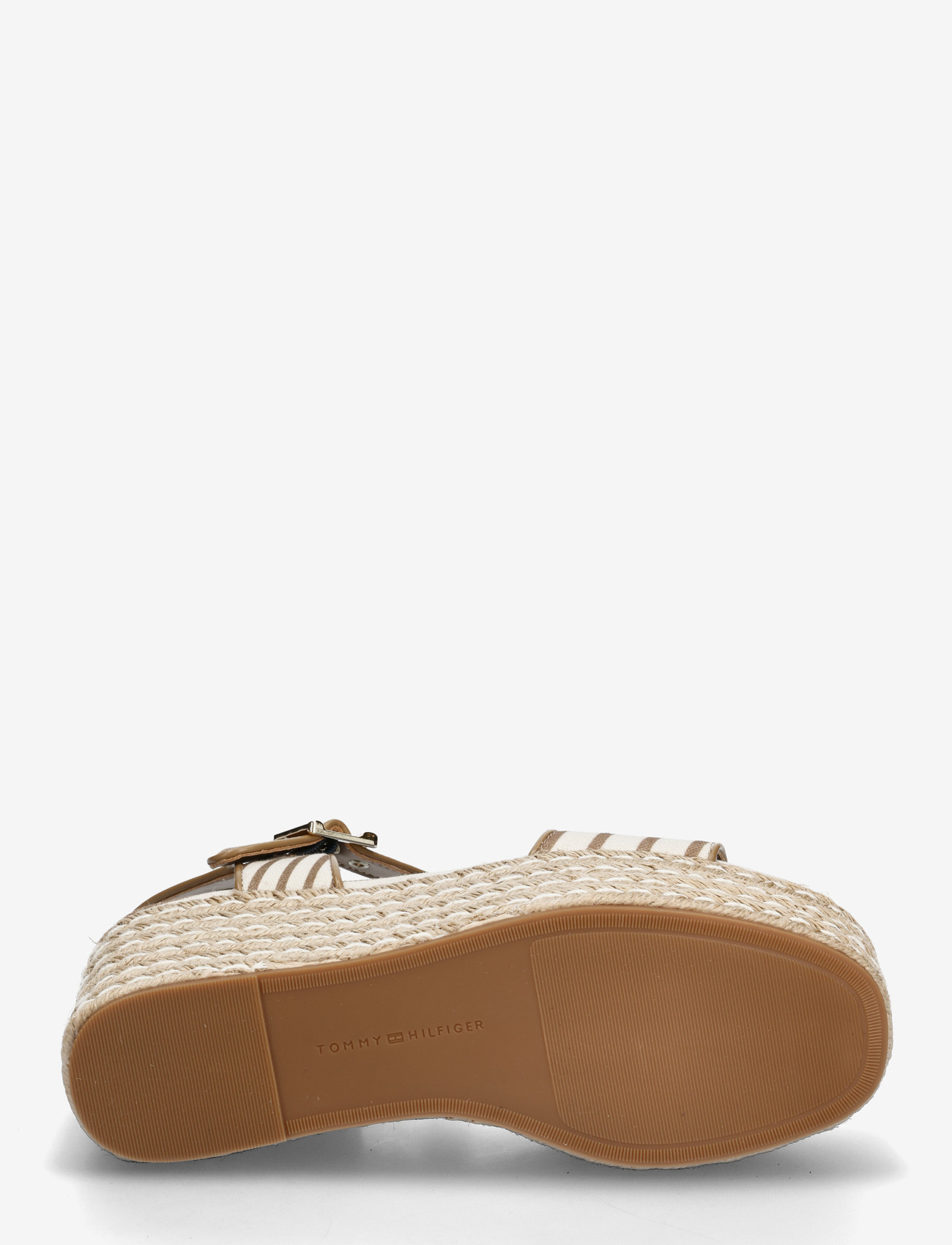 Tommy Hilfiger - PLATFORM WEDGE BRETON STRIPES - højhælede espadrillos - soft cream - 4