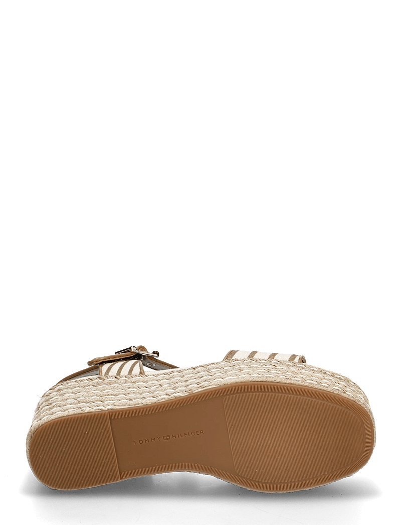 Tommy Hilfiger - PLATFORM WEDGE BRETON STRIPES - højhælede espadrillos - soft cream - 4