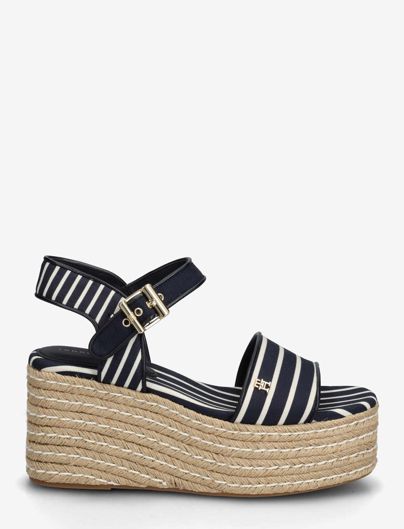 Tommy Hilfiger - PLATFORM WEDGE BRETON STRIPES - højhælede espadrillos - space blue - 1