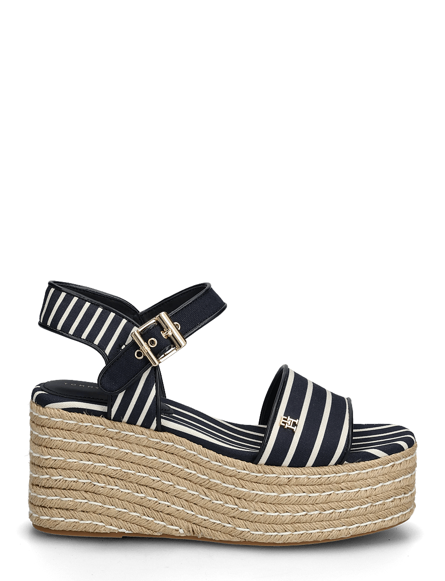 Tommy Hilfiger - PLATFORM WEDGE BRETON STRIPES - kontsaga espadrillid - space blue - 1
