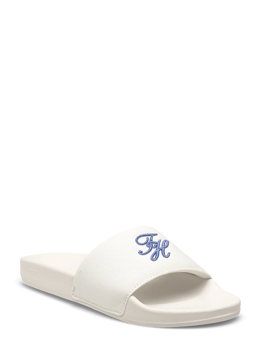 Tommy Hilfiger - TH SCRIPT POOL SLIDE - badeschuhe - ecru - 0