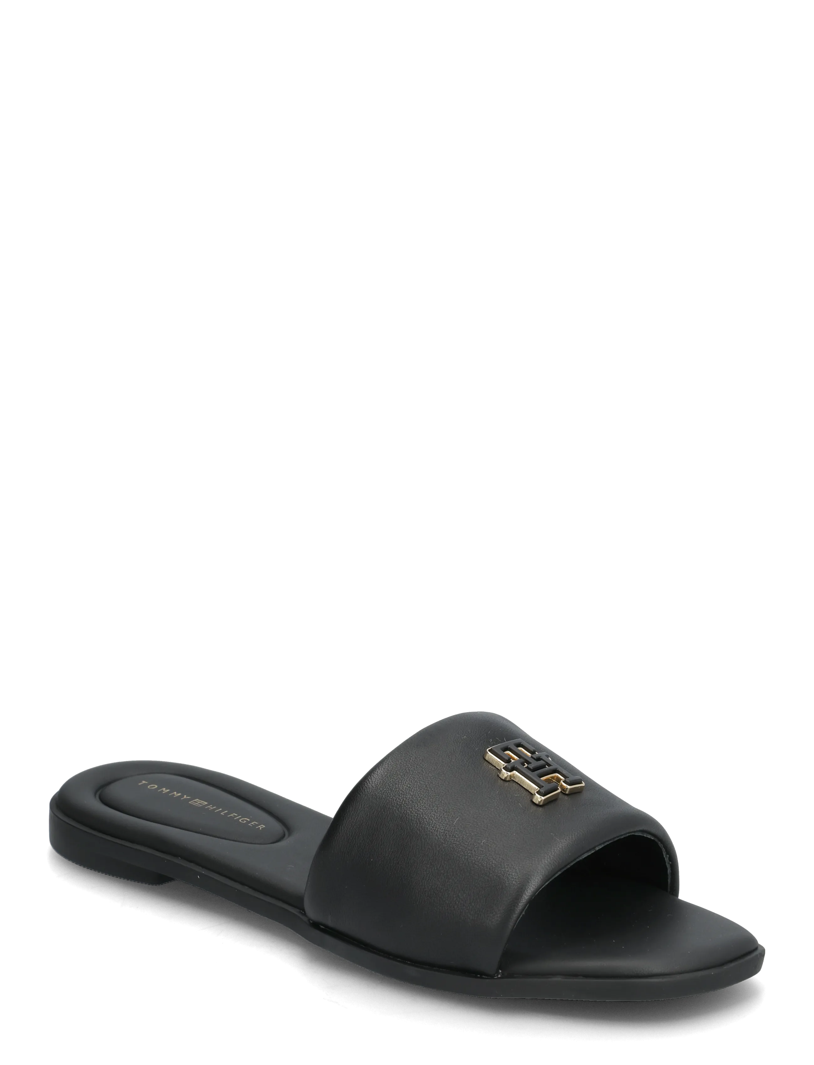TOMMY HILFIGER Th Logo Hardware Leder Mule Schwarz - 36 - Damen