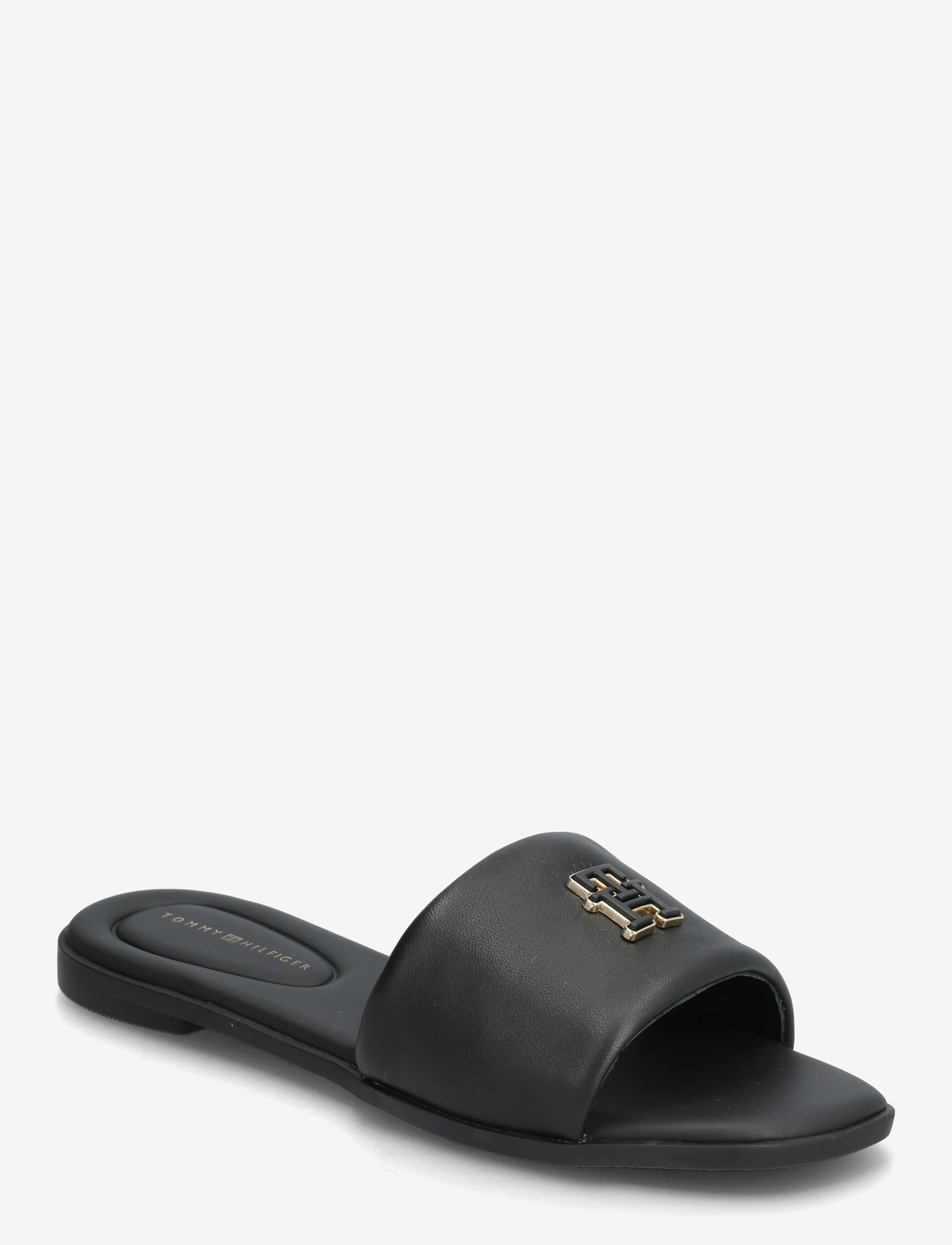 Tommy Hilfiger - TH LOGO HARDWARE LEATHER MULE - platta mules - black - 0