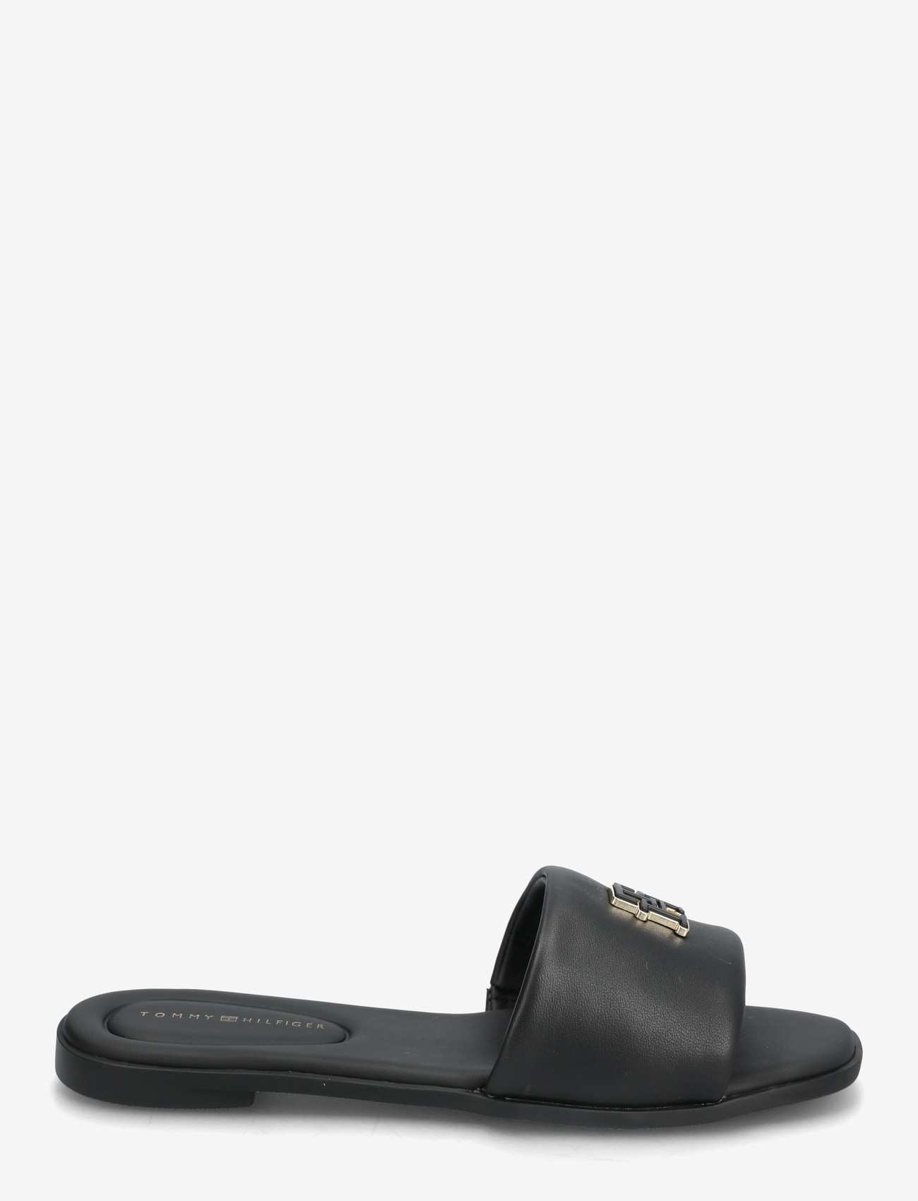 Tommy Hilfiger - TH LOGO HARDWARE LEATHER MULE - platta mules - black - 1