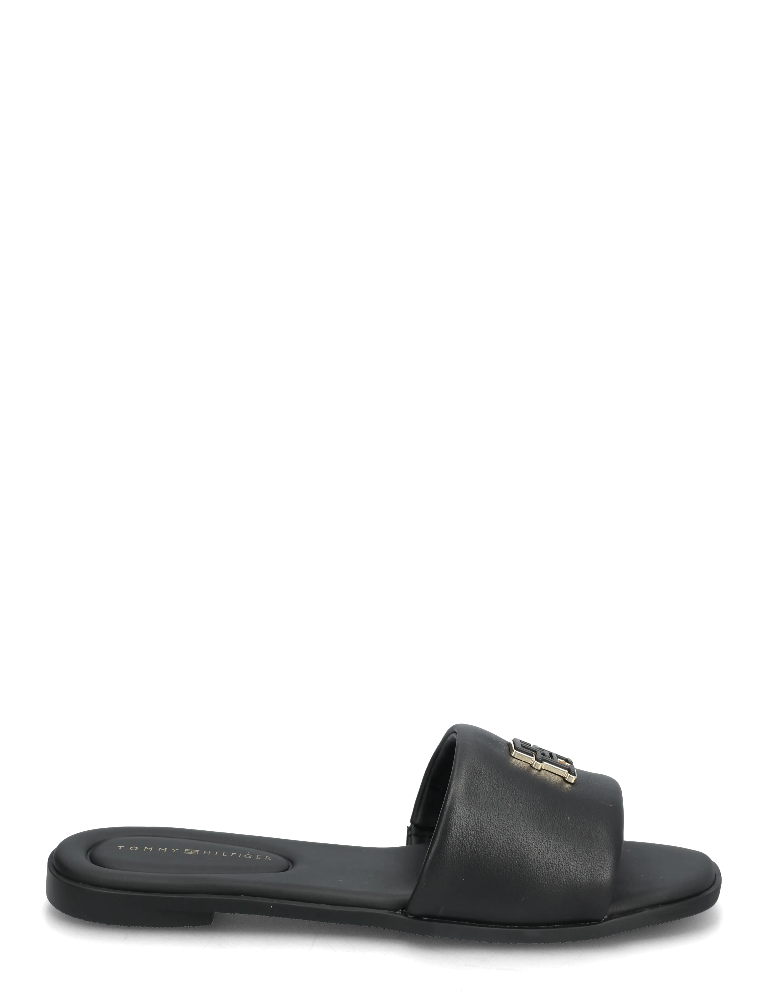 Tommy Hilfiger - TH LOGO HARDWARE LEATHER MULE - flat mules - black - 1